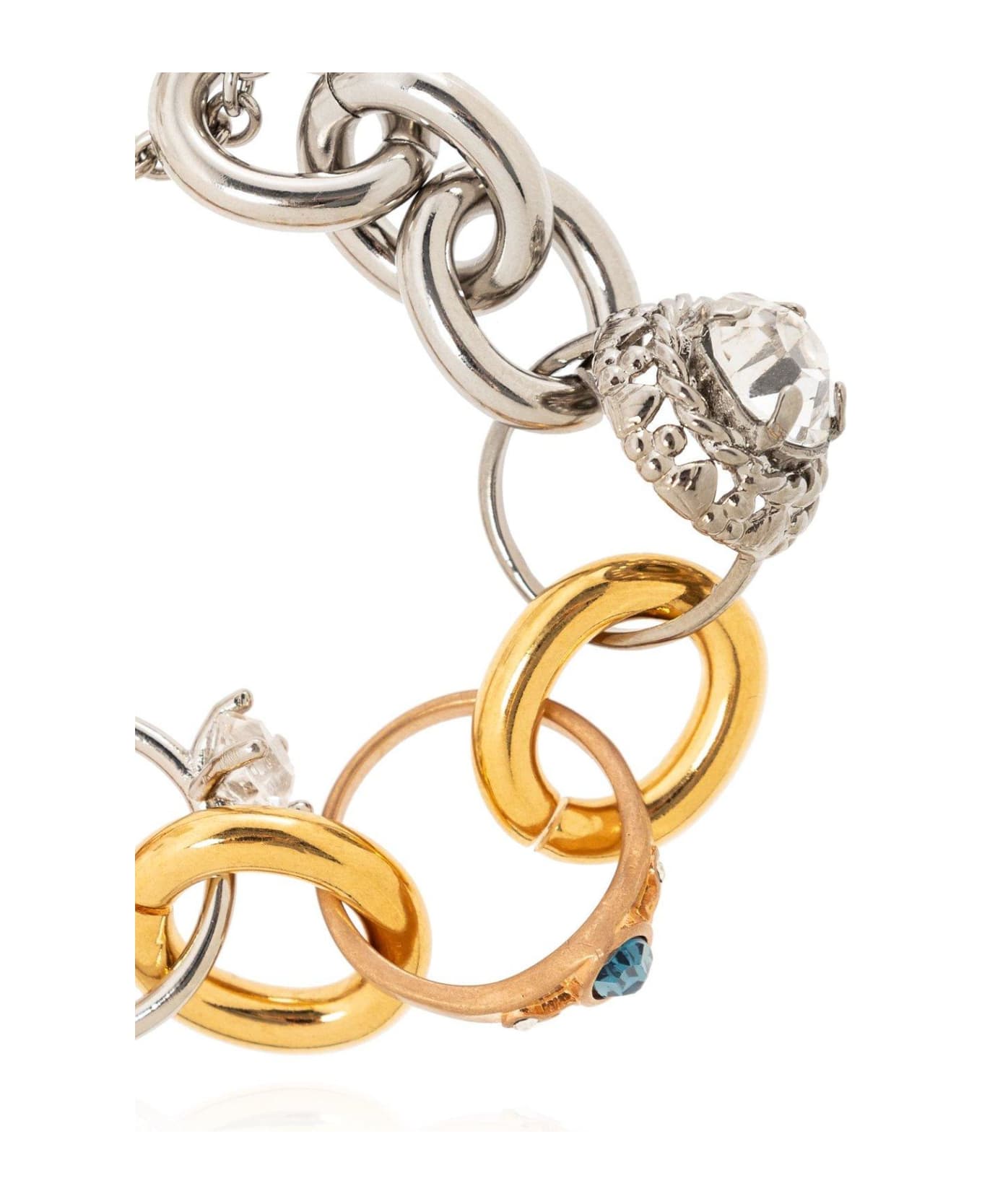 Marni Tornado-print Two-toned Ring Charm Bracelet - Golden