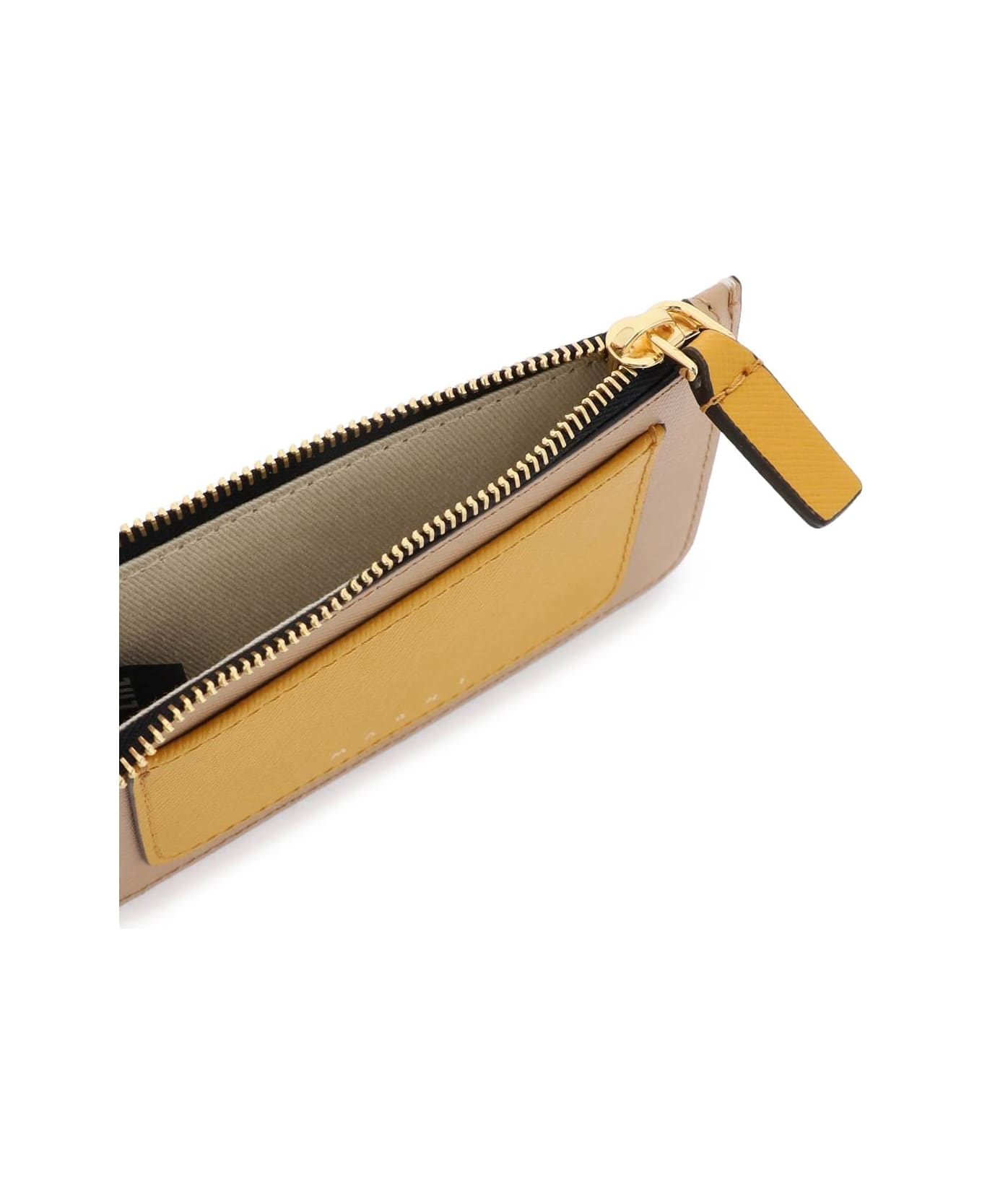 Marni Tricolor Zippered Cardholder - PUMPKIN POMPEII SHELL (Yellow) 財布