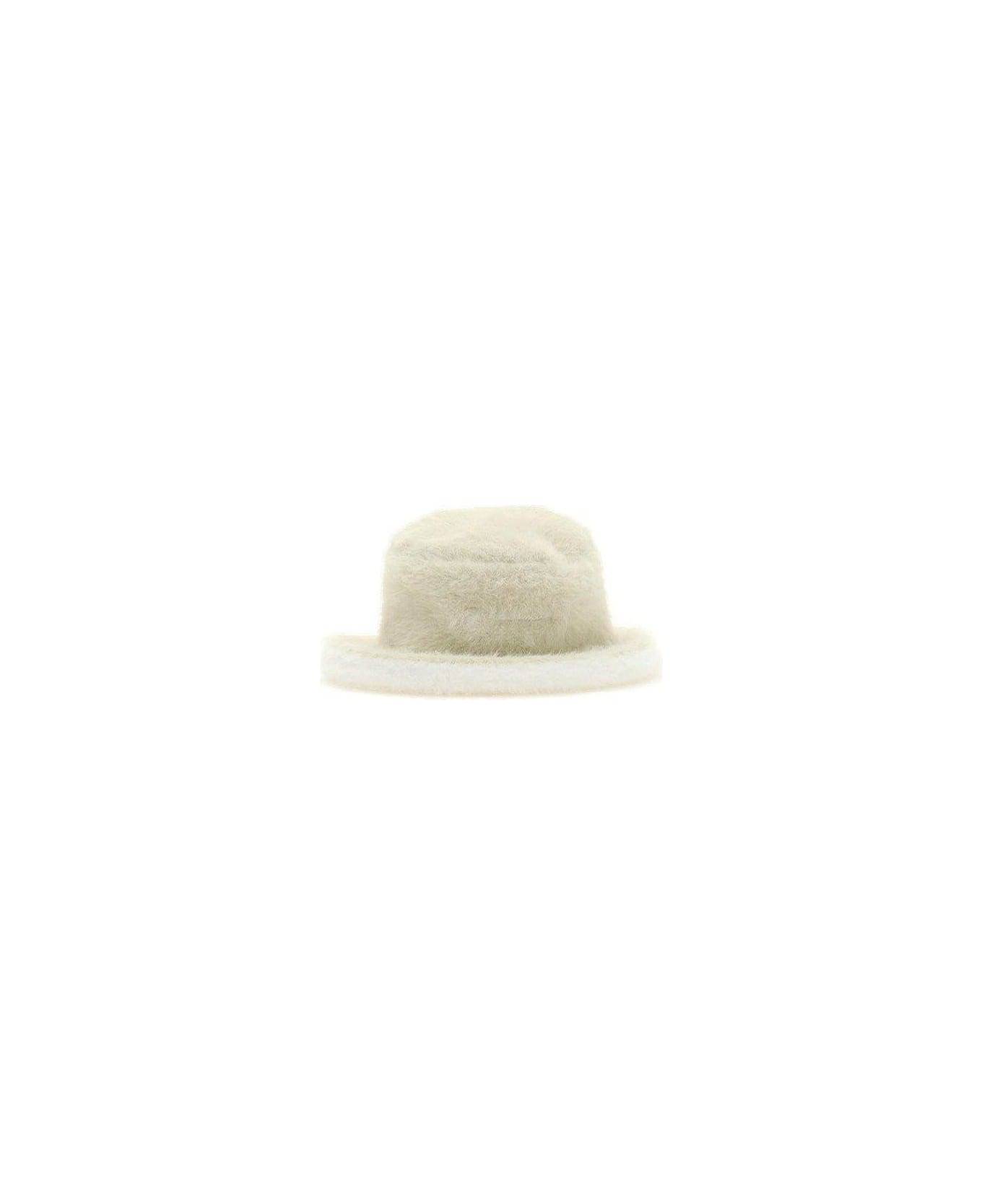 Jacquemus Le Bob Neve Fluffy Bucket Hat - White