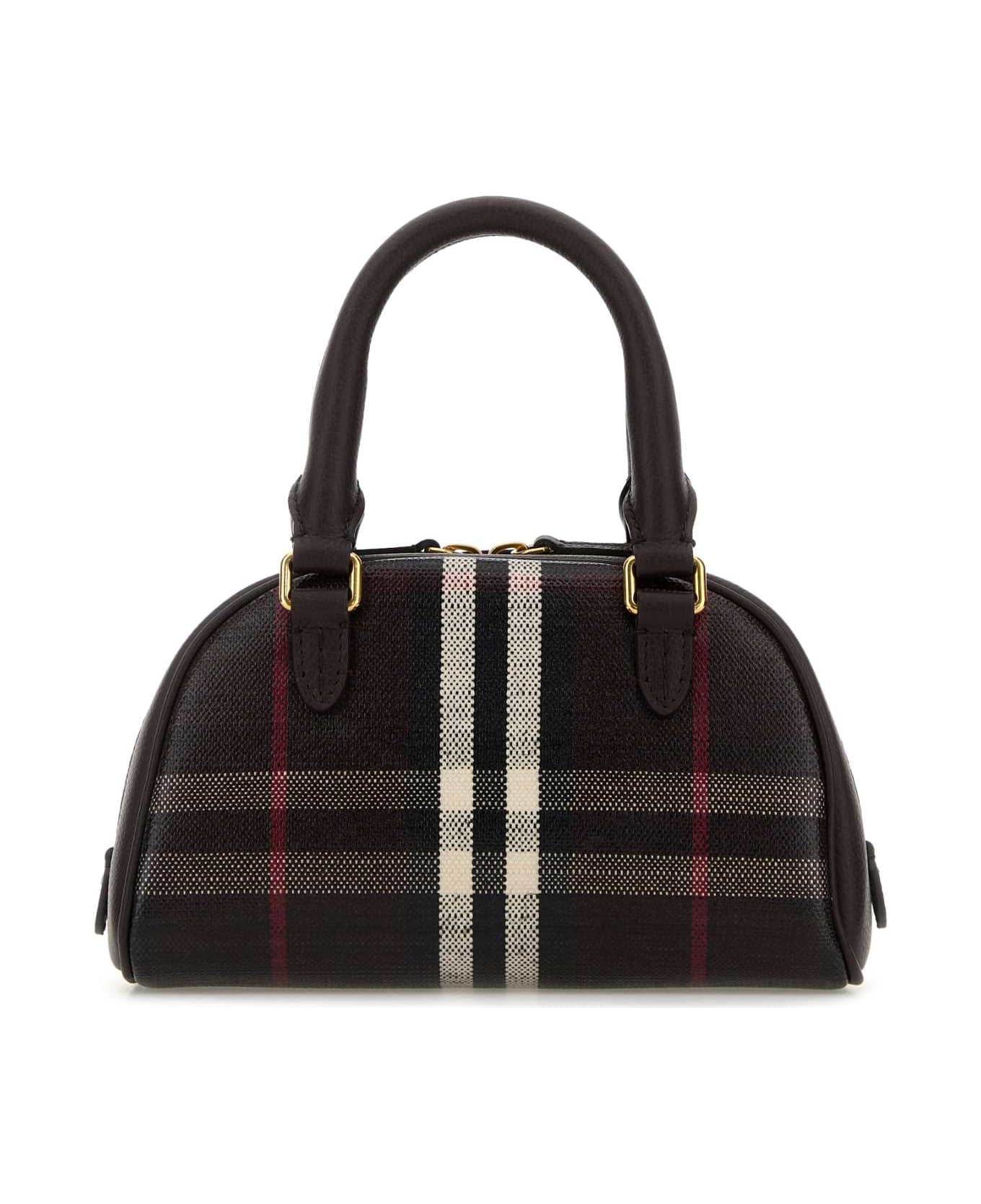 Burberry Printed Canvas Mini Highlands Handbag - MAHOGANY