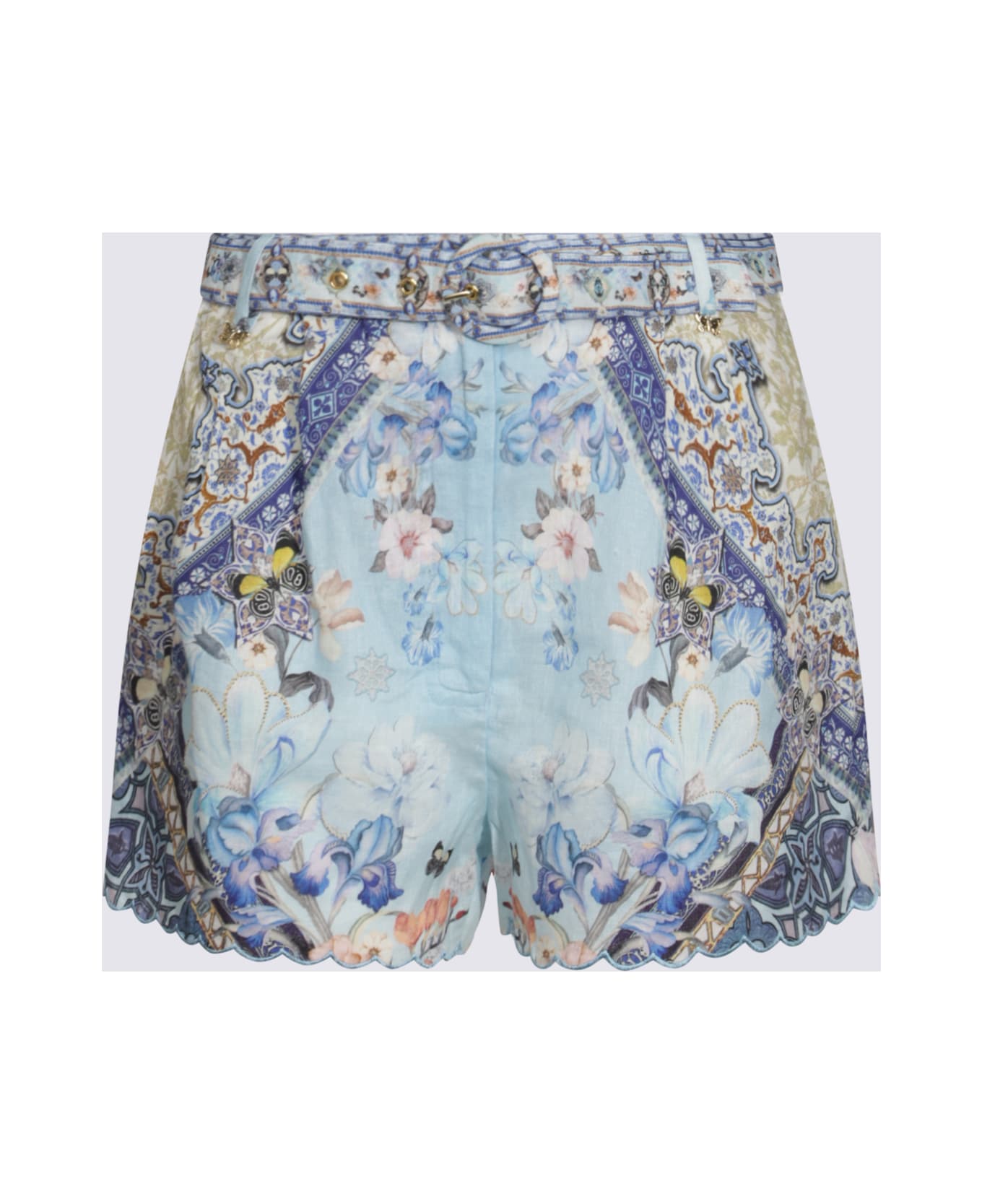 Camilla Blue Silk Shorts - AL MANIAL PALACE