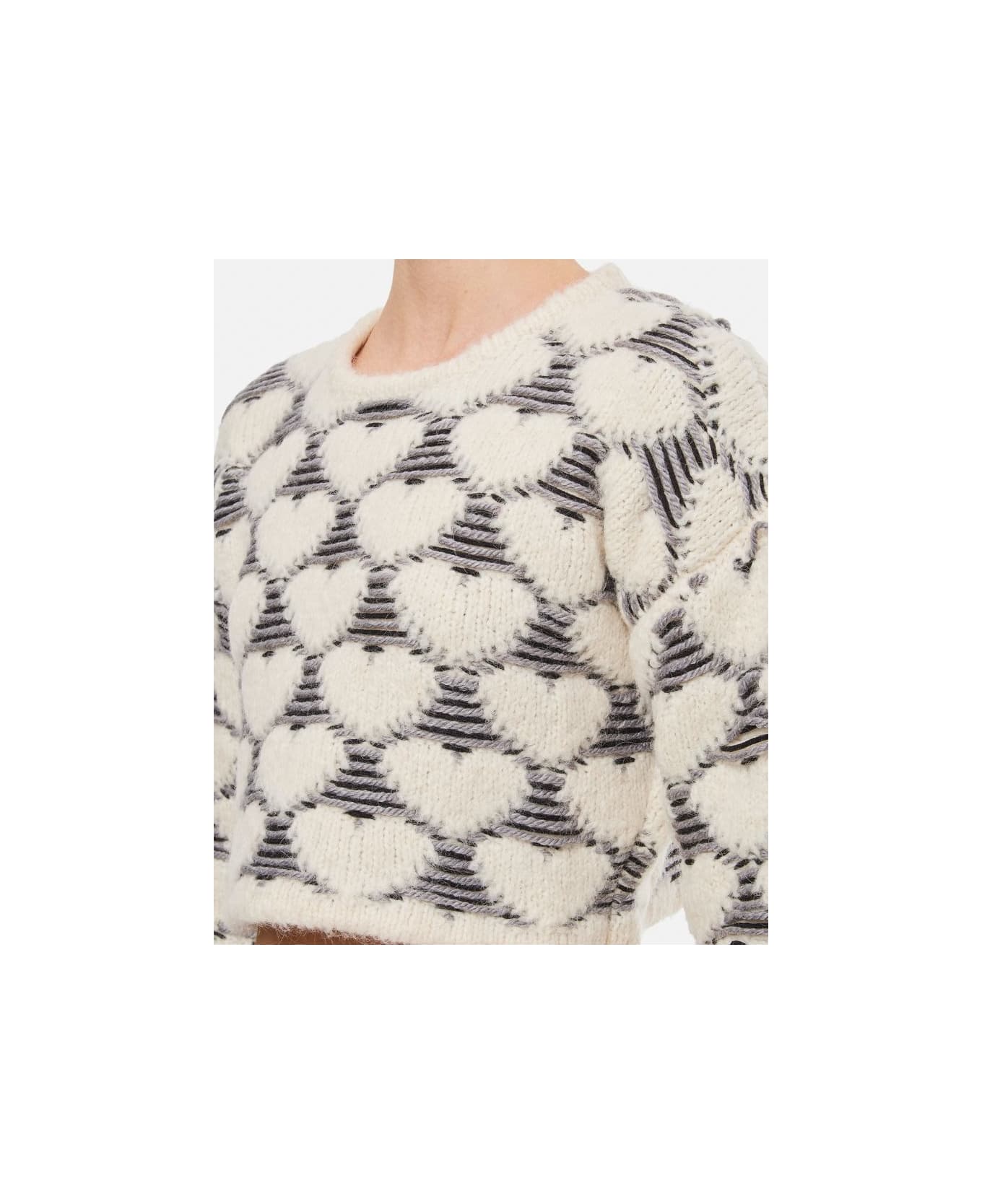 Marco Rambaldi Floating Heart Knitted Sweater - White