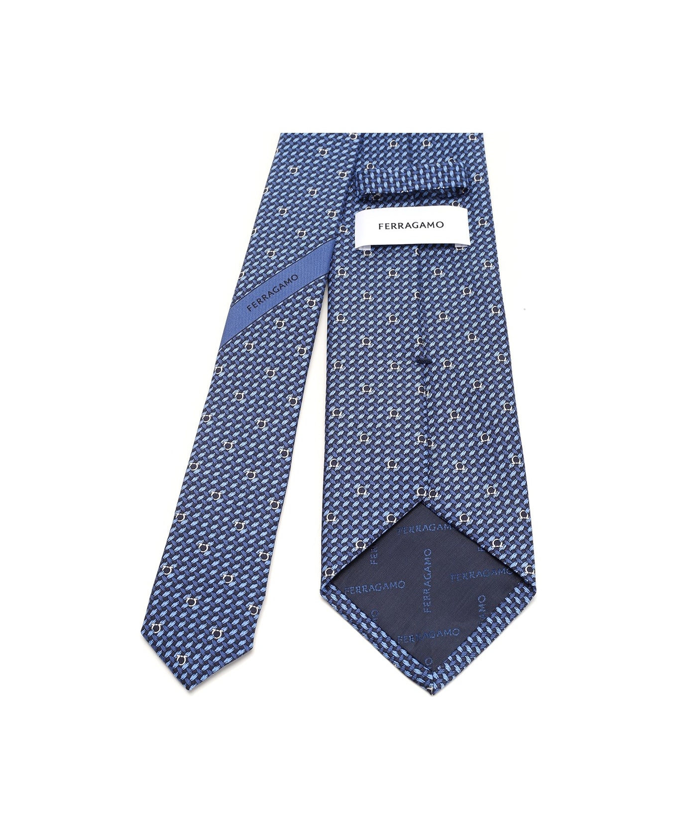 Ferragamo 'gancini' Silk Tie - blue