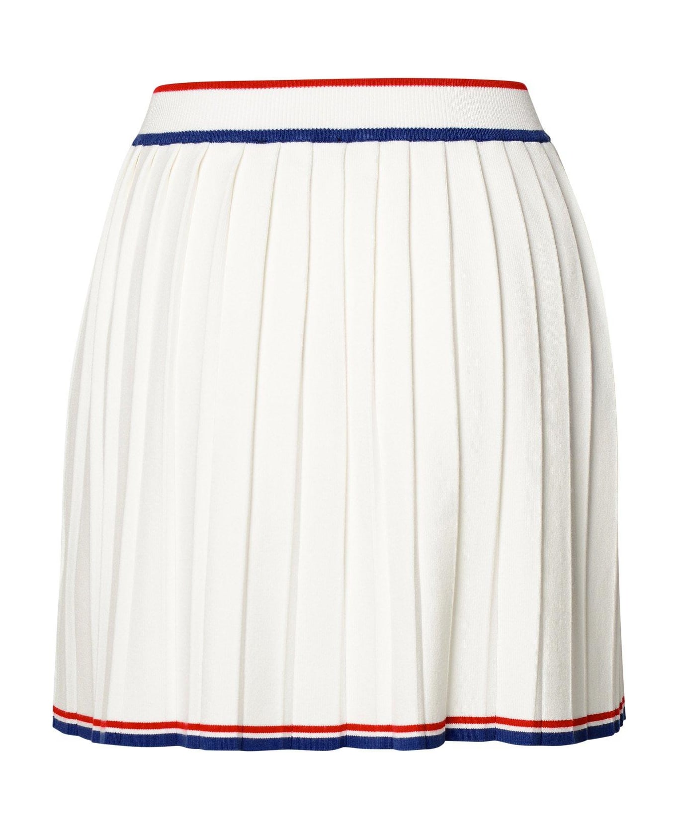 GCDS High Waist Pleated Skirt - WHITE