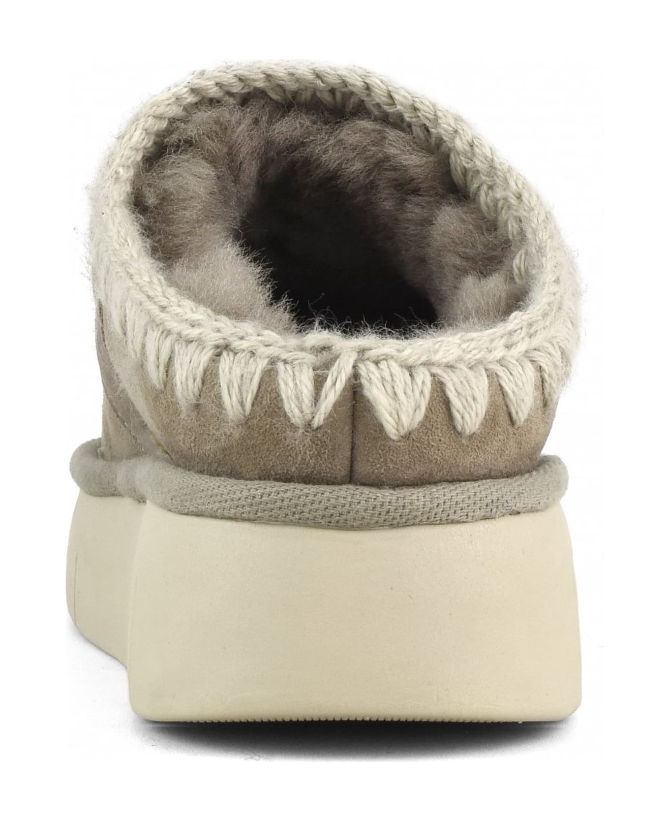 Mou Grey Double-face Sheepskin Bounce Clog - Grey