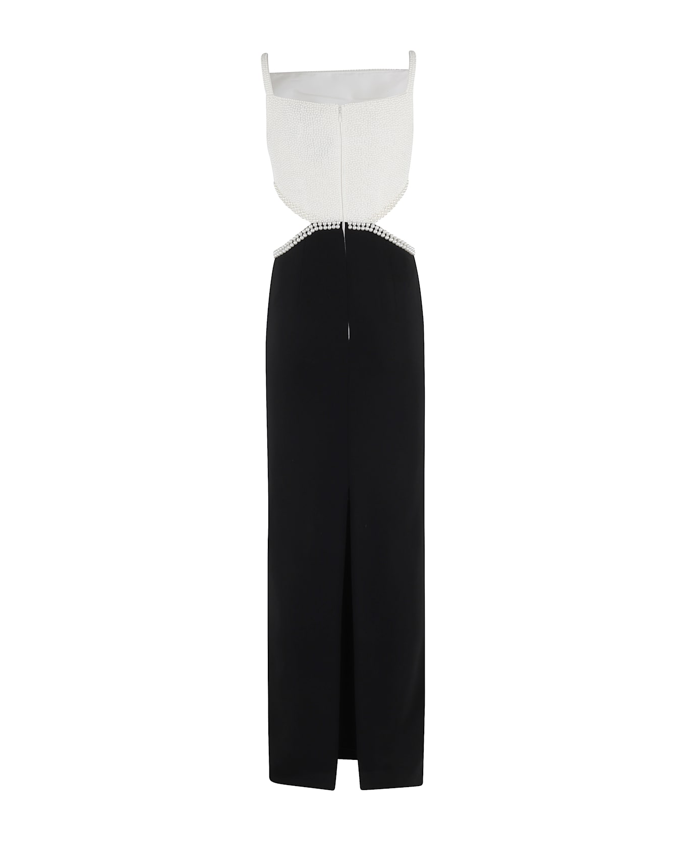 self-portrait Crepe Maxi Dress - Black White