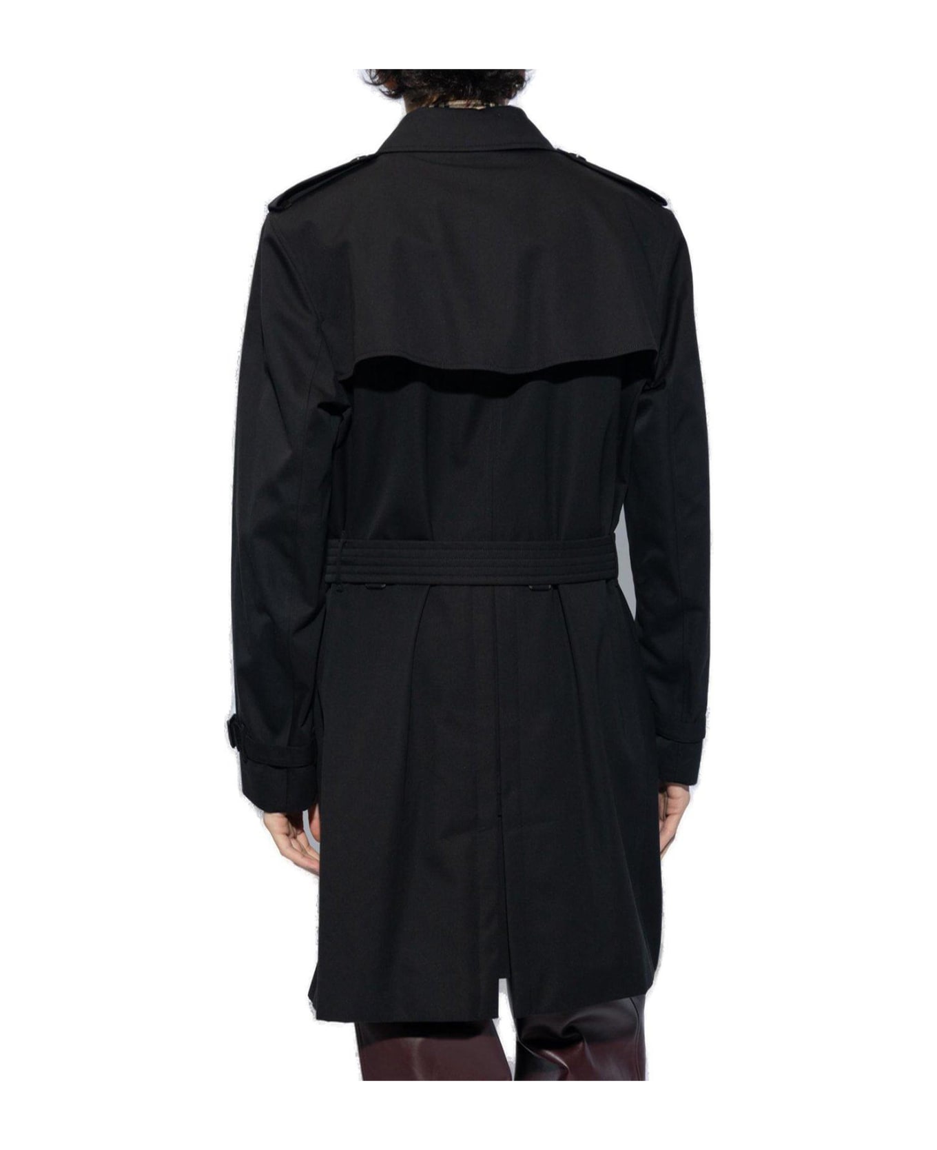 Burberry Belted Double-breasted Trench Coat - Black