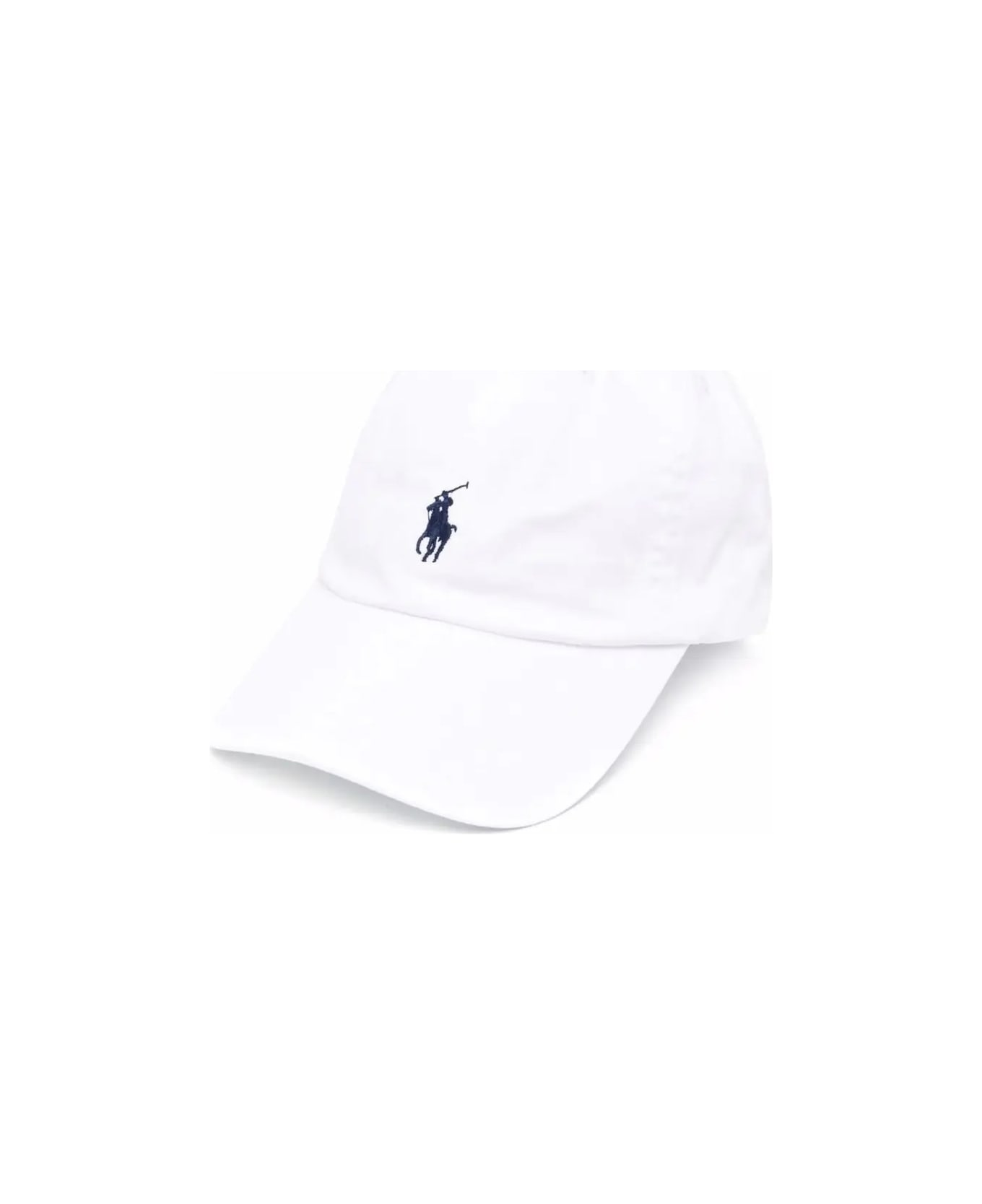 Ralph Lauren White Baseball Hat With Blue Pony - White