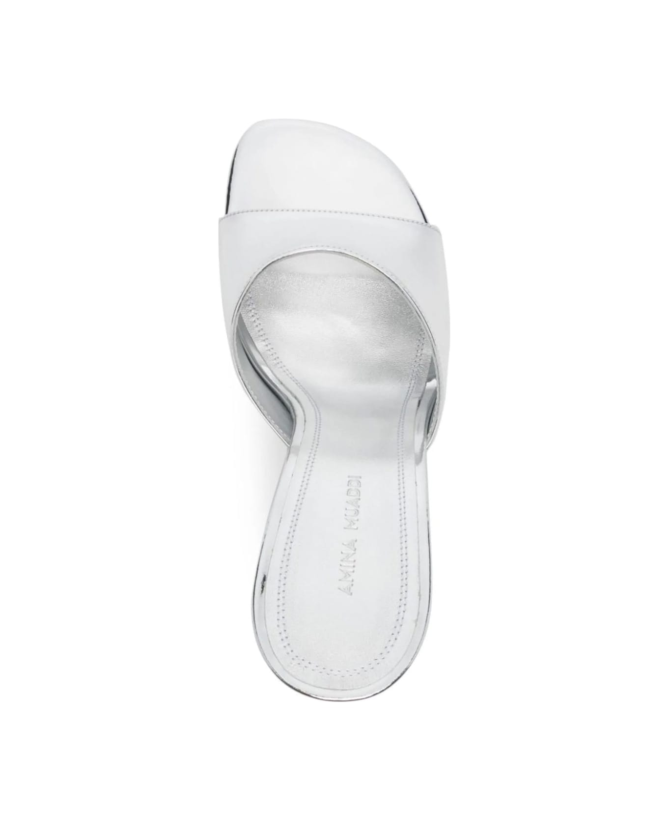 Amina Muaddi Brigitte 95 Mirror Mules - Silver
