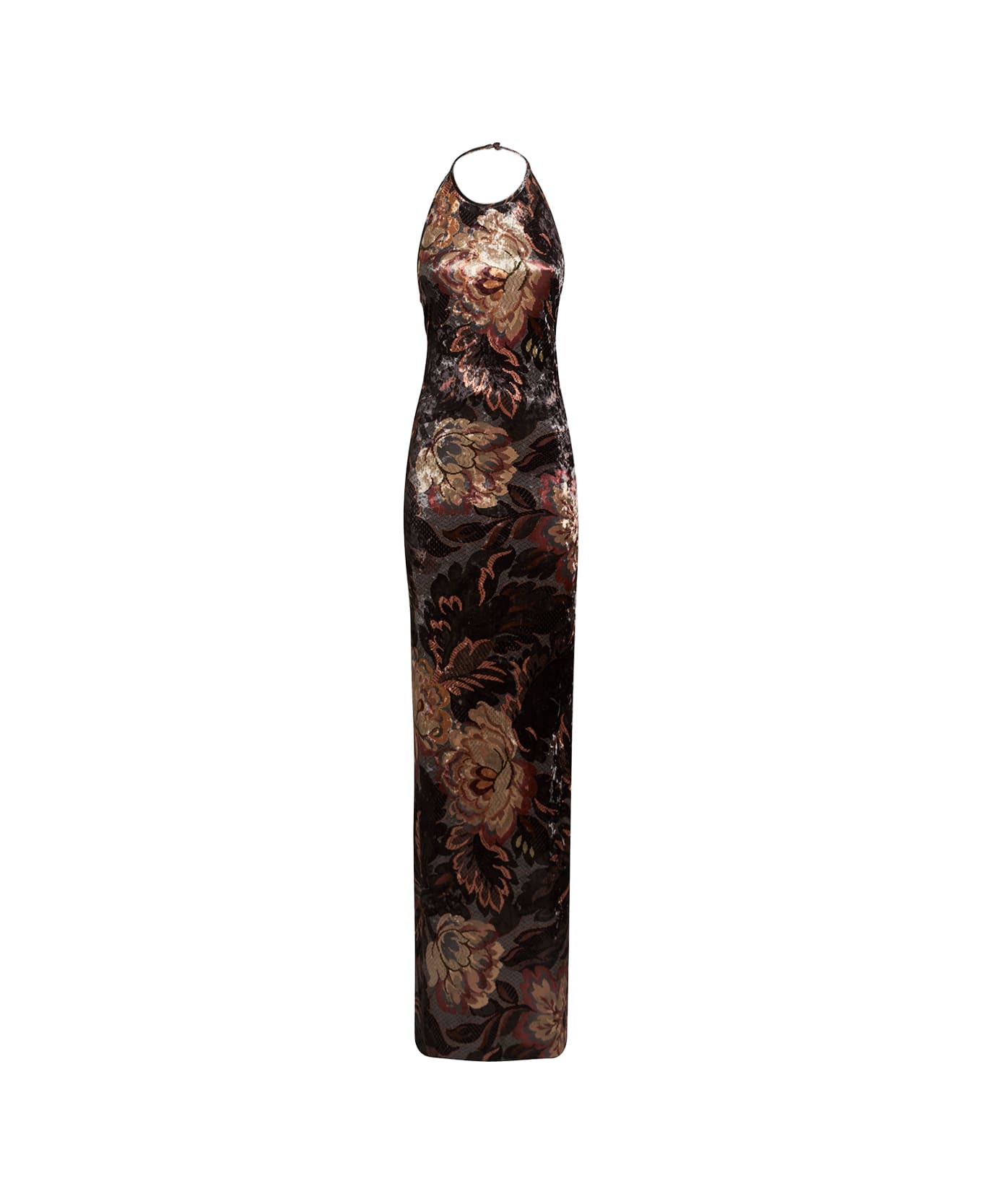 Etro Floral Foliage Printed Chenille Dress - Grey