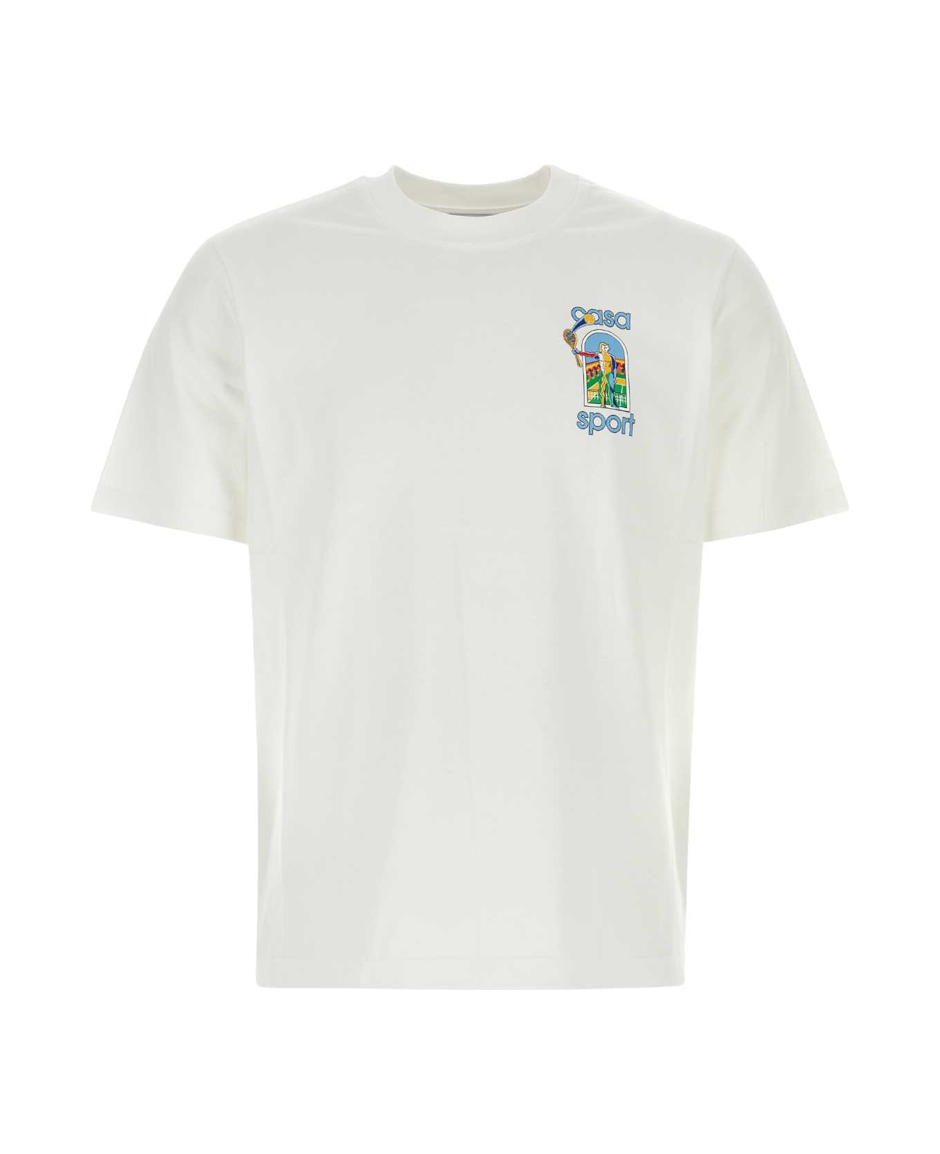 Casablanca White Cotton T-shirt - LEJEUCOL