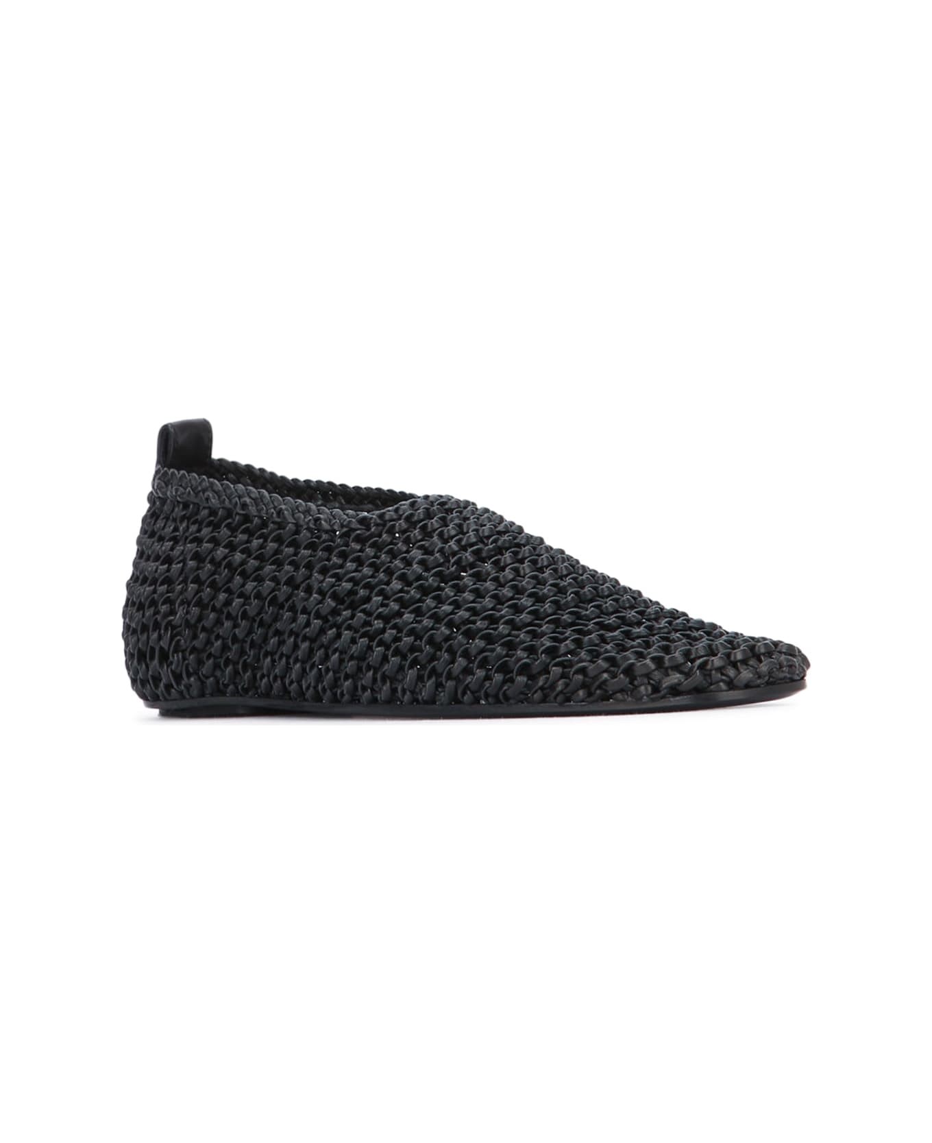Totême Woven Leather Ballerinas - Black