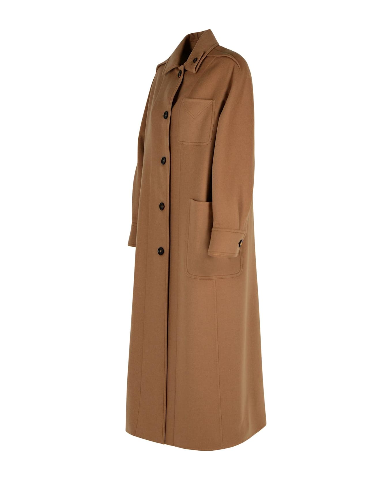 Max Mara 'aldo' Brown Virgin Wool Coat - MARRONE BRONZO