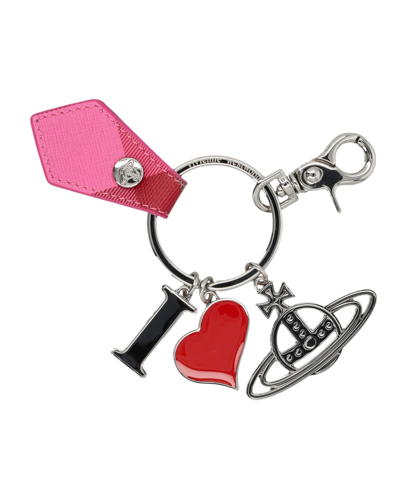Vivienne Westwood I Love Orb Keyring - CANDY TARTAN