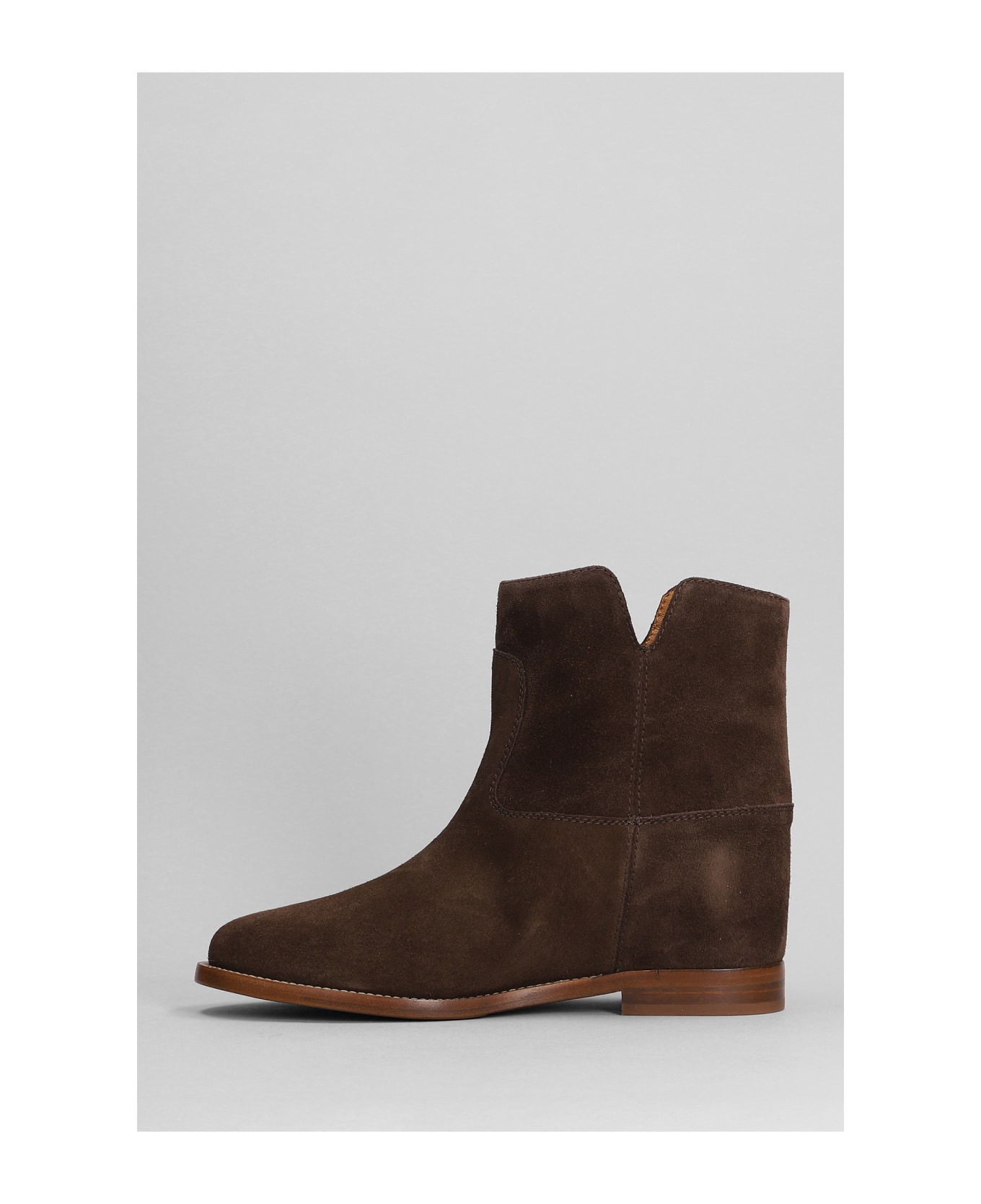 Via Roma 15 Ankle Boots Inside Wedge In Brown Suede - brown