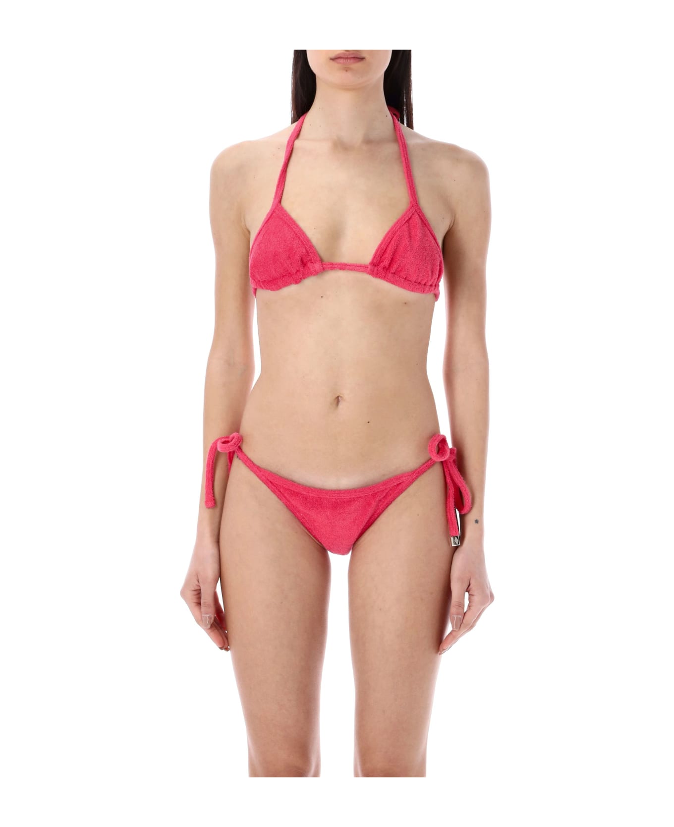 The Attico Terry Cloth Jersey Bikini - WATERMELON