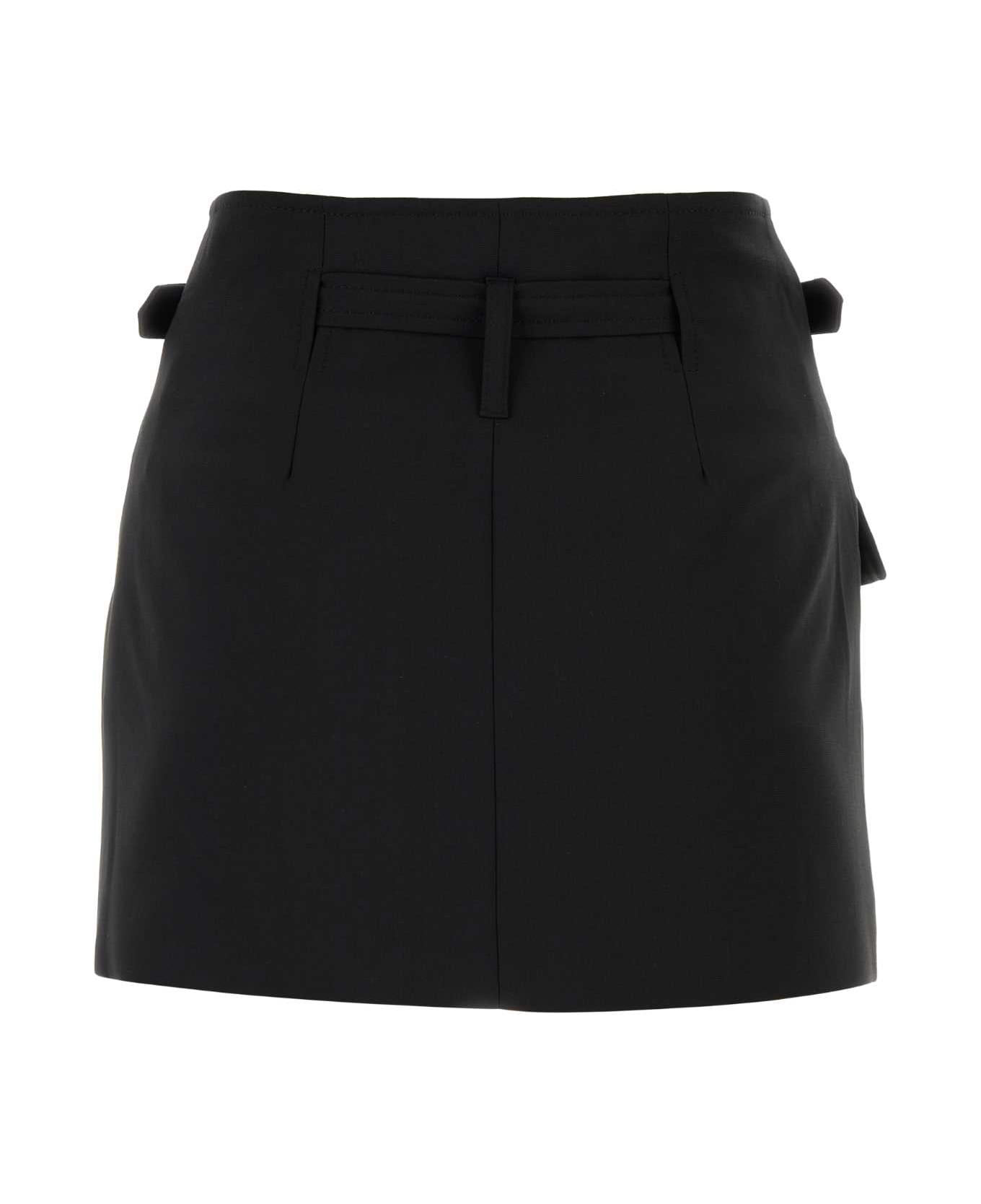 Dion Lee Black Stretch Polyester Blend Mini Skirt - BLACK
