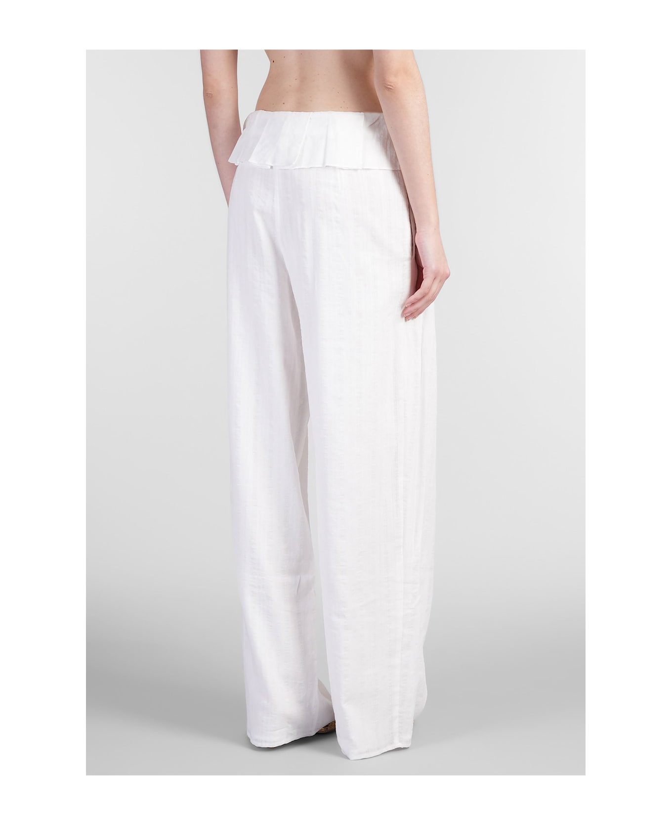 Cult Gaia Sisley Pants In White Cotton - white