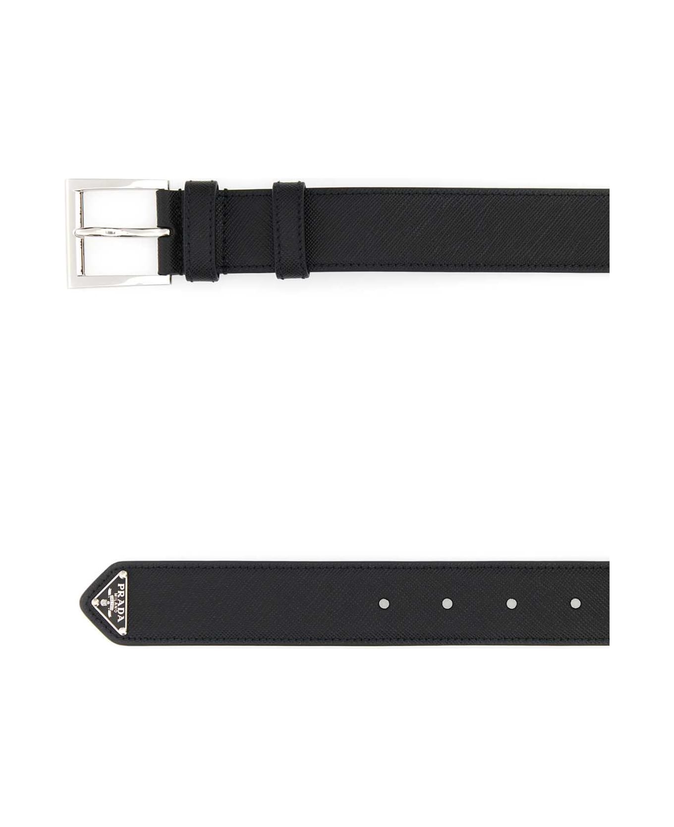 Prada Black Leather Belt - NERO