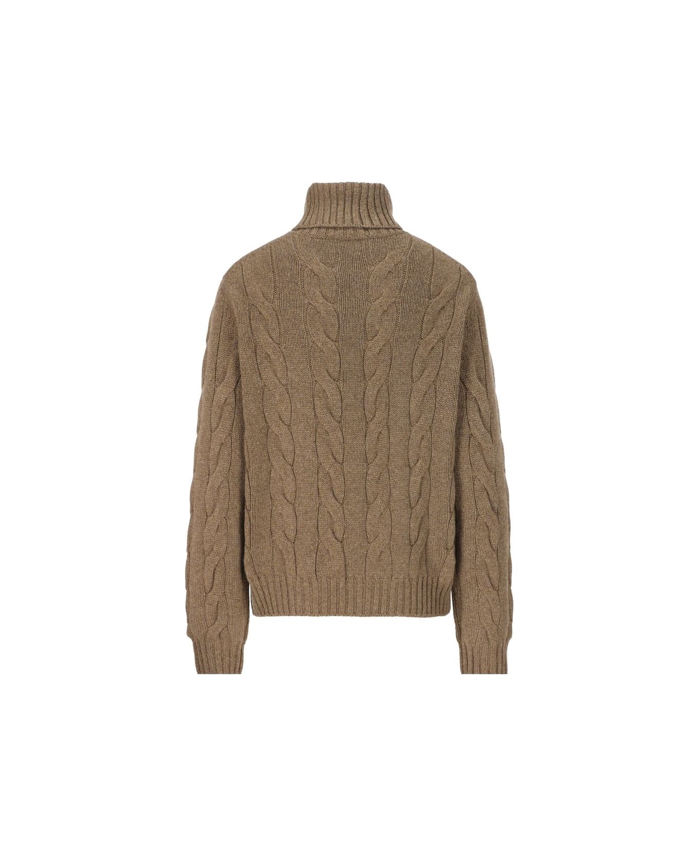 Loro Piana Long Sleeved Turtleneck Knitted Jumper - TUNDRA MELANGE