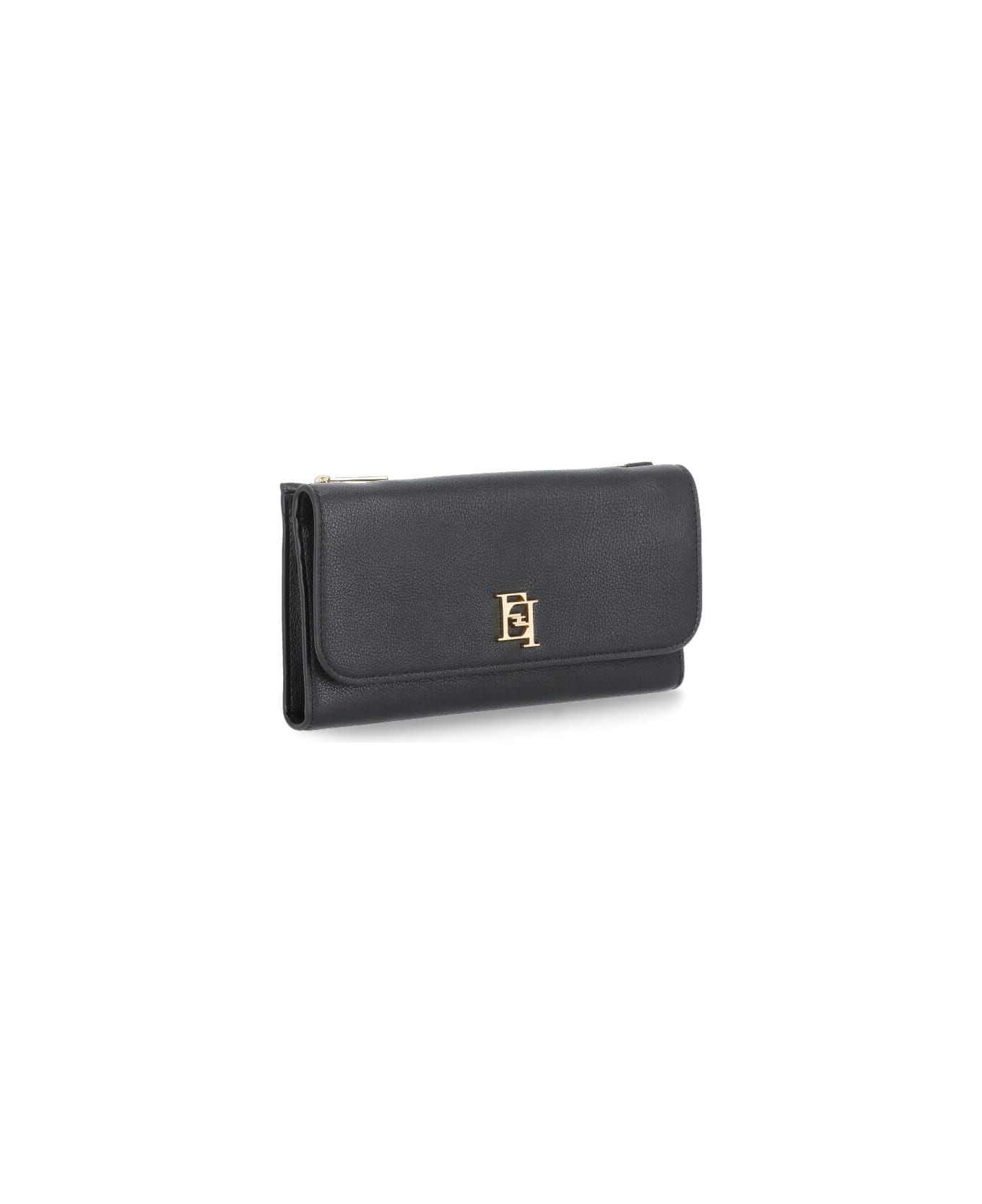 Elisabetta Franchi Wallet Witj Logo - Black 財布