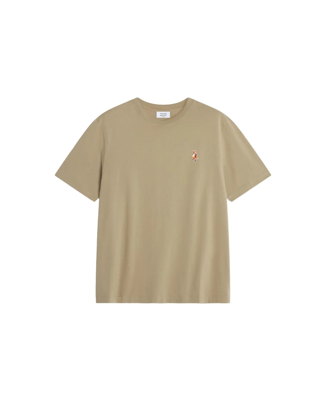 Maison Kitsuné Standing Fox Comfort Tee Shirt - Concrete Beige
