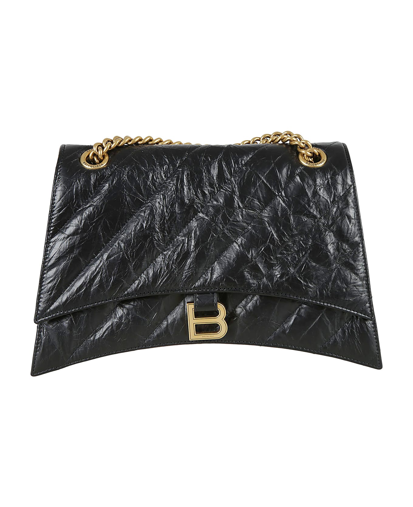 Balenciaga Medium Crush Shoulder Bag - Black