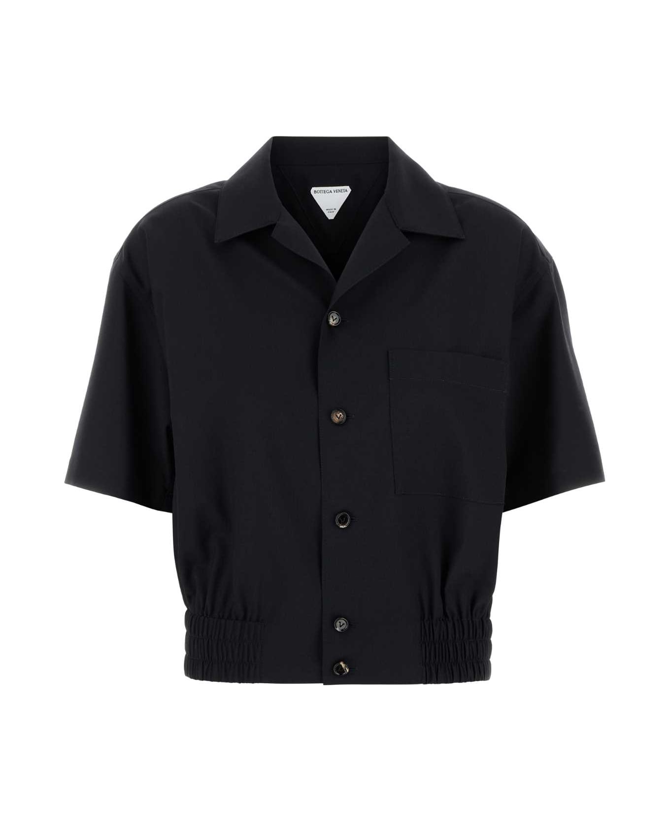 Bottega Veneta Black Wool Shirt - MIDNIGHTBLUE