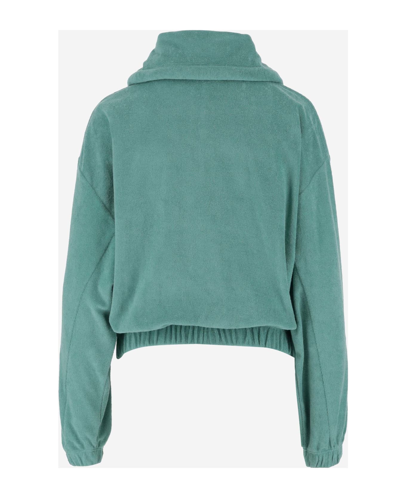 Patou Cotton Sweatshirt With Embossed Patou Signature - Green ニットウェア
