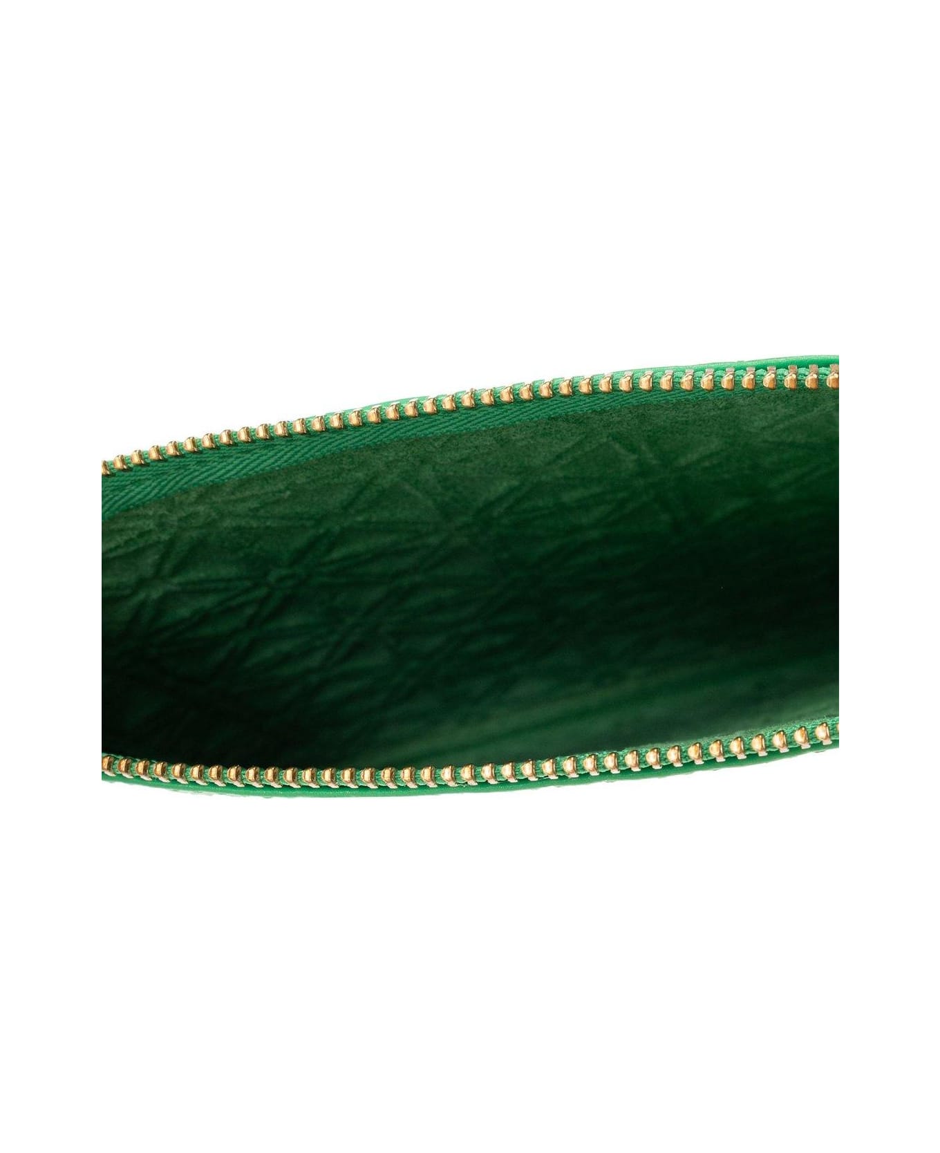 Comme des Garçons Wallet Embossed Zipped Pouch - Gree Green