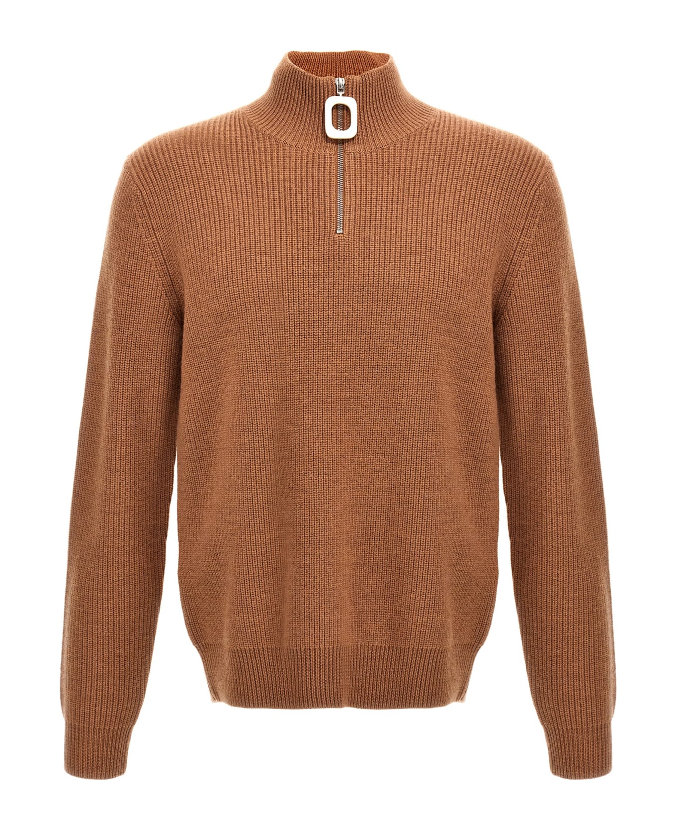J.W. Anderson Half Zip Maxi Puller Sweater - Beige