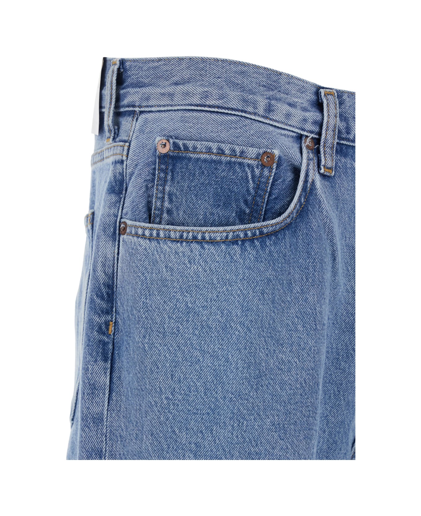 AGOLDE 
waldon
 Light Blue Five-pocket Jeans With Back Logo Application In Regenerative Cotton Man - BLUE