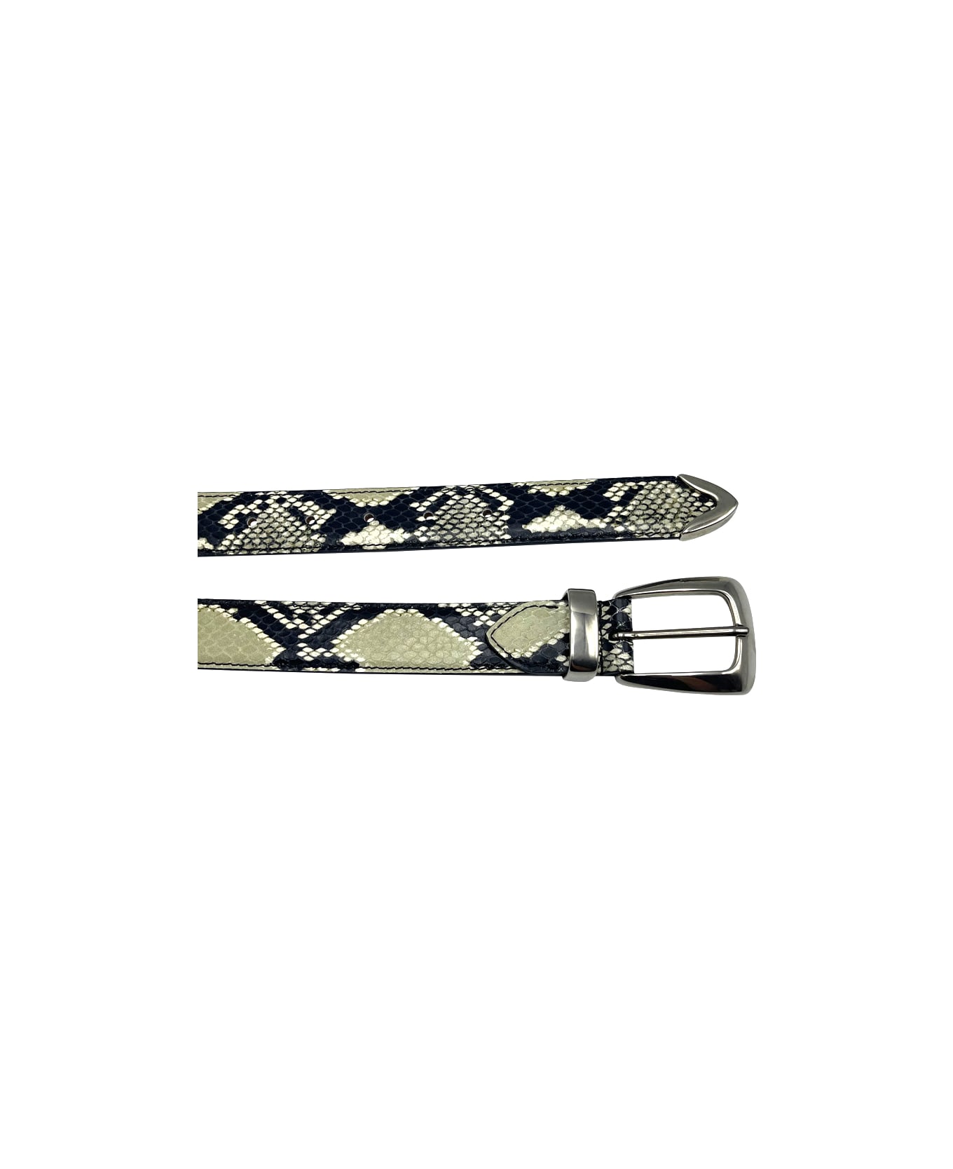 Khaite Benny Belt In Python Embossed - Natural