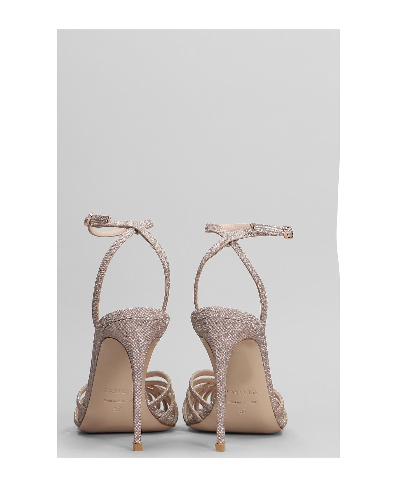 Le Silla Embrace Sandals In Powder Glitter - powder