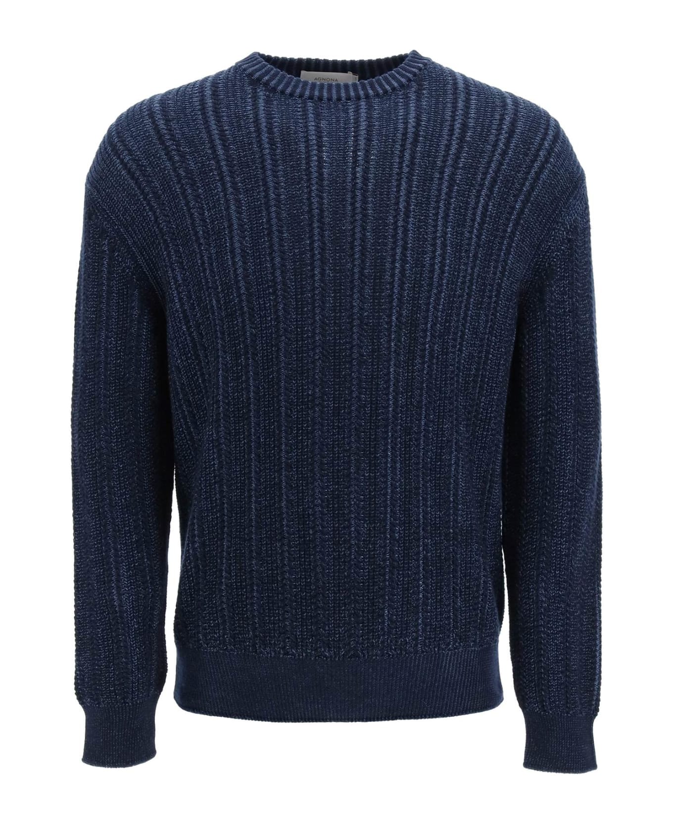 Agnona Cashmere, Silk And Cotton Sweater - ECLIPSE (Blue)