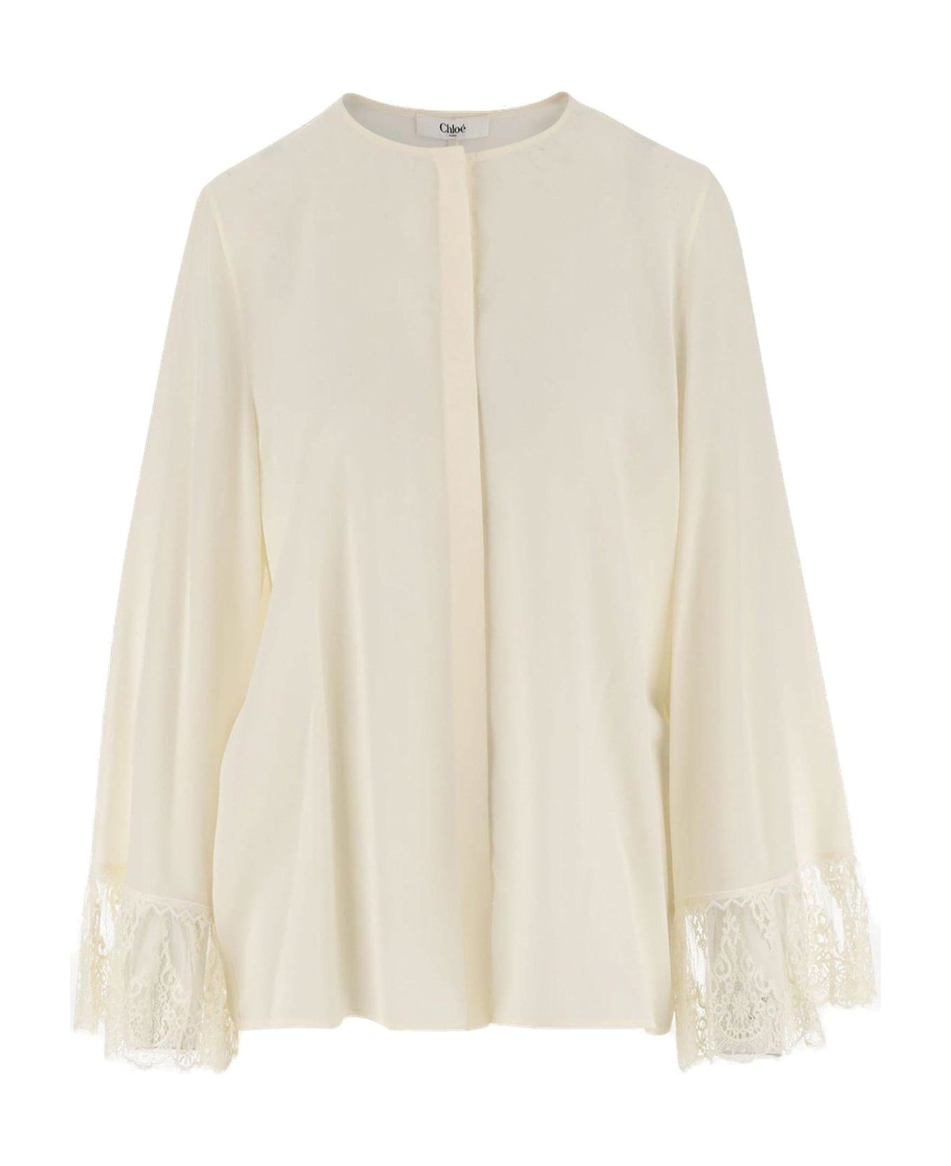 Chloé Collarless Fluid Blouse