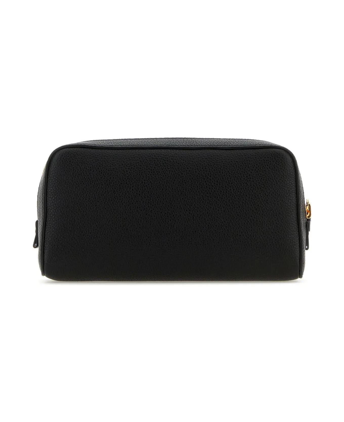 Tom Ford Black Leather Beauty-case - Black