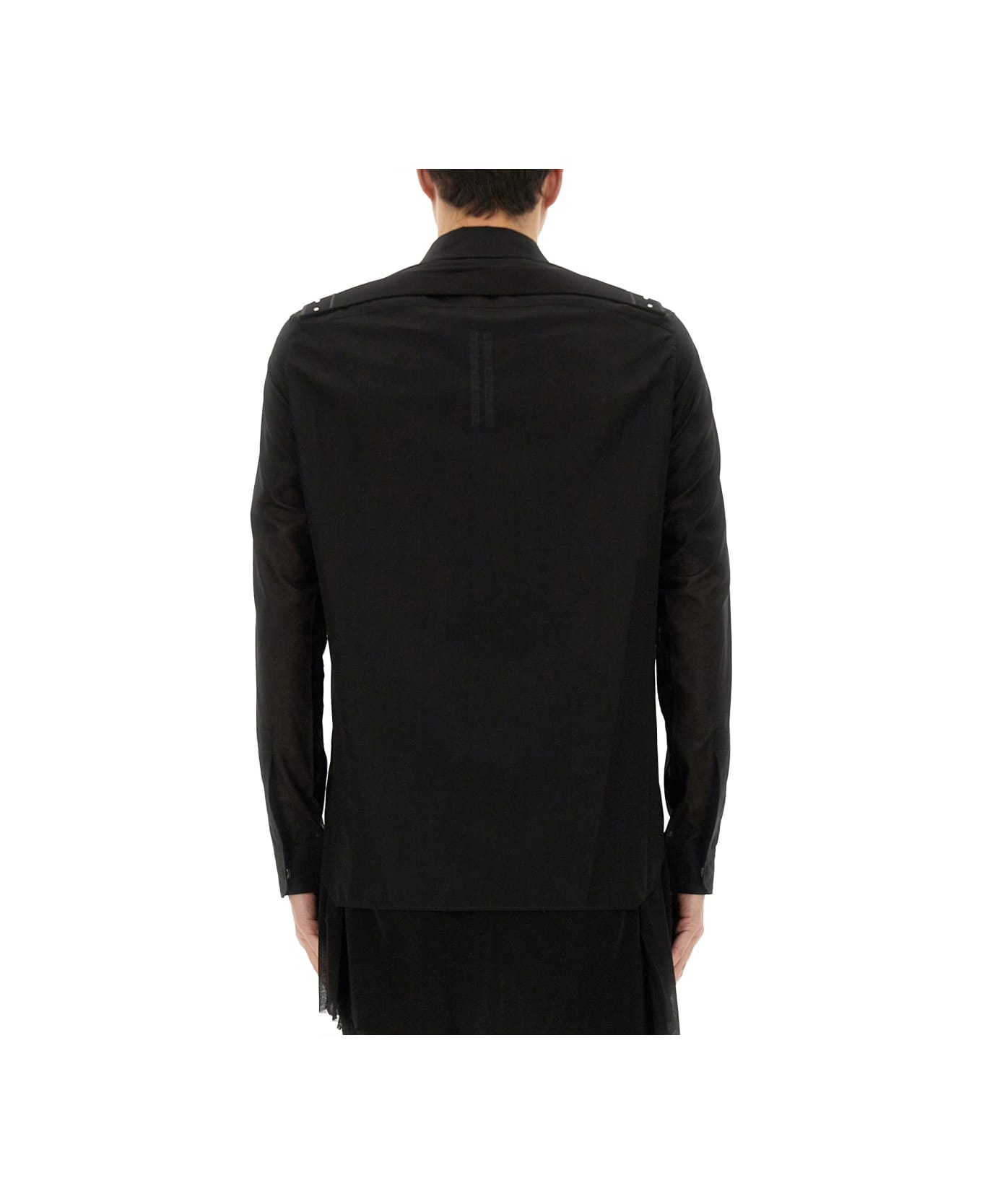 Rick Owens Outershirt In Celadon - BLACK