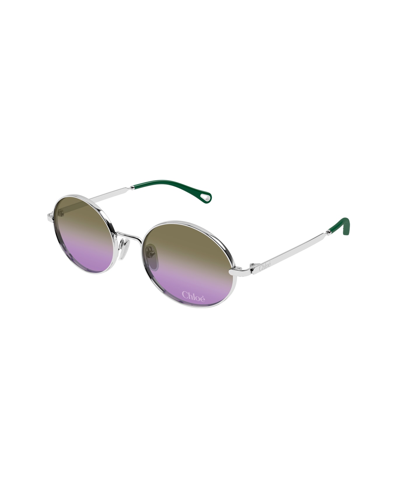 Chloé Ch0326s Aly Linea Chloé 002 Silver Green Sunglasses - Argento