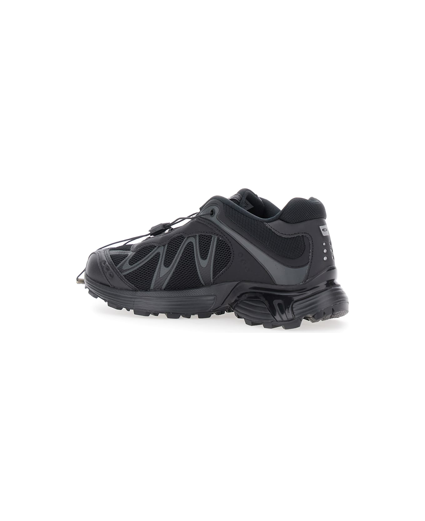 Salomon 'xt-whisper' Black Sneakers With Printed Logo On The Side And Drawstring Closure In Fabric Unisex - Black