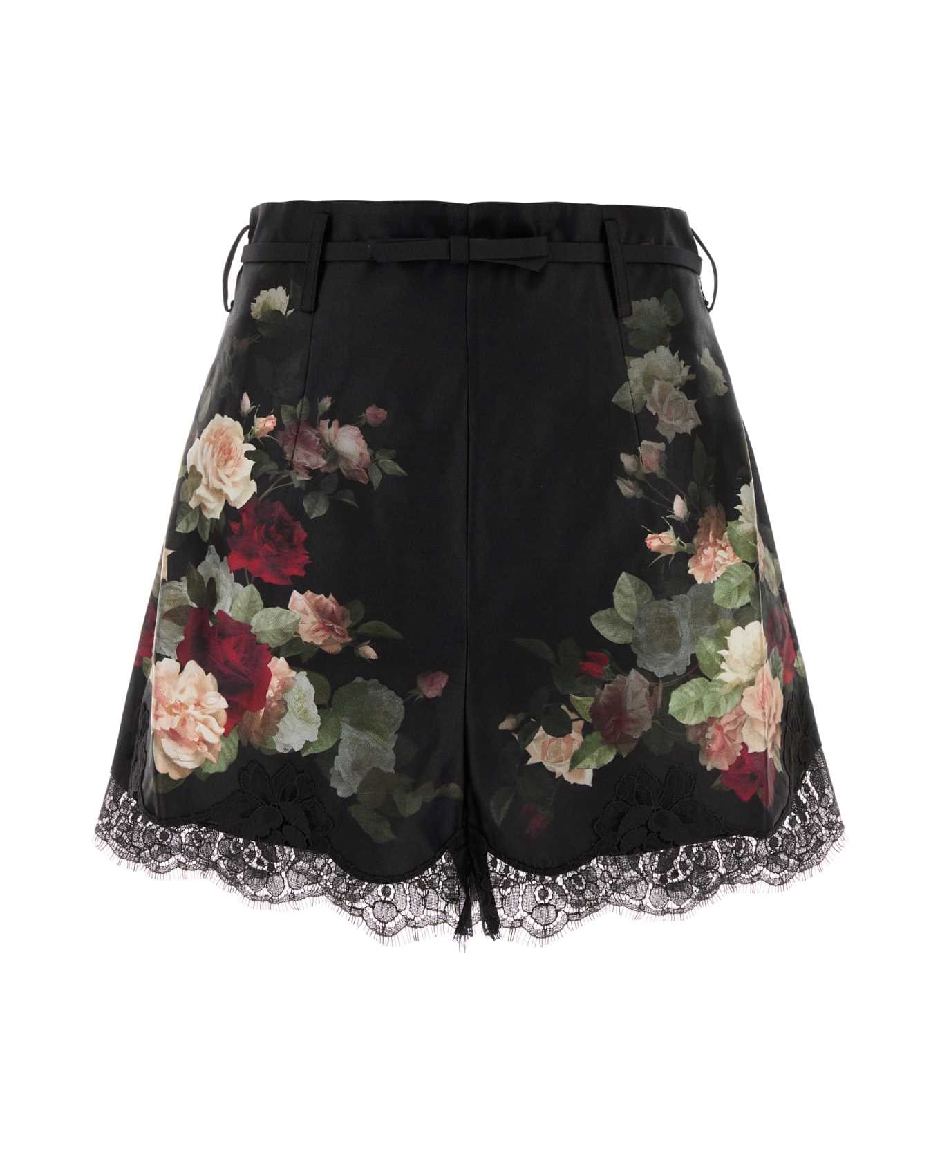 Zimmermann Printed Silk Blend Hypnotic Shorts - Black