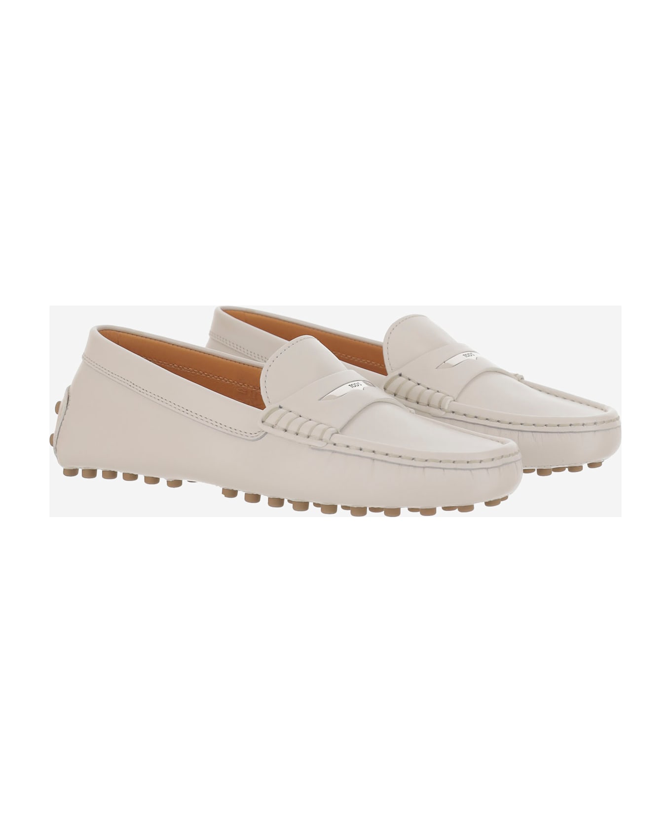 Tod's Leather Gommino Loafer - White