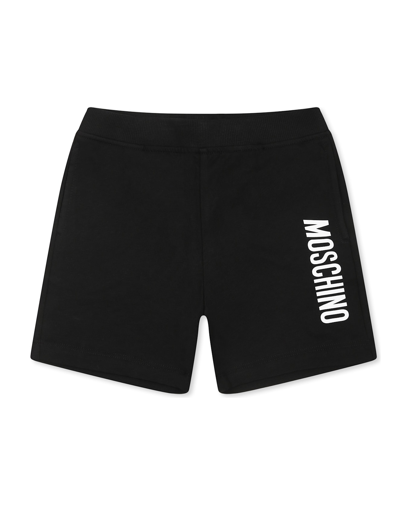Moschino Balck Shorts For Baby Boy With Logo - Black