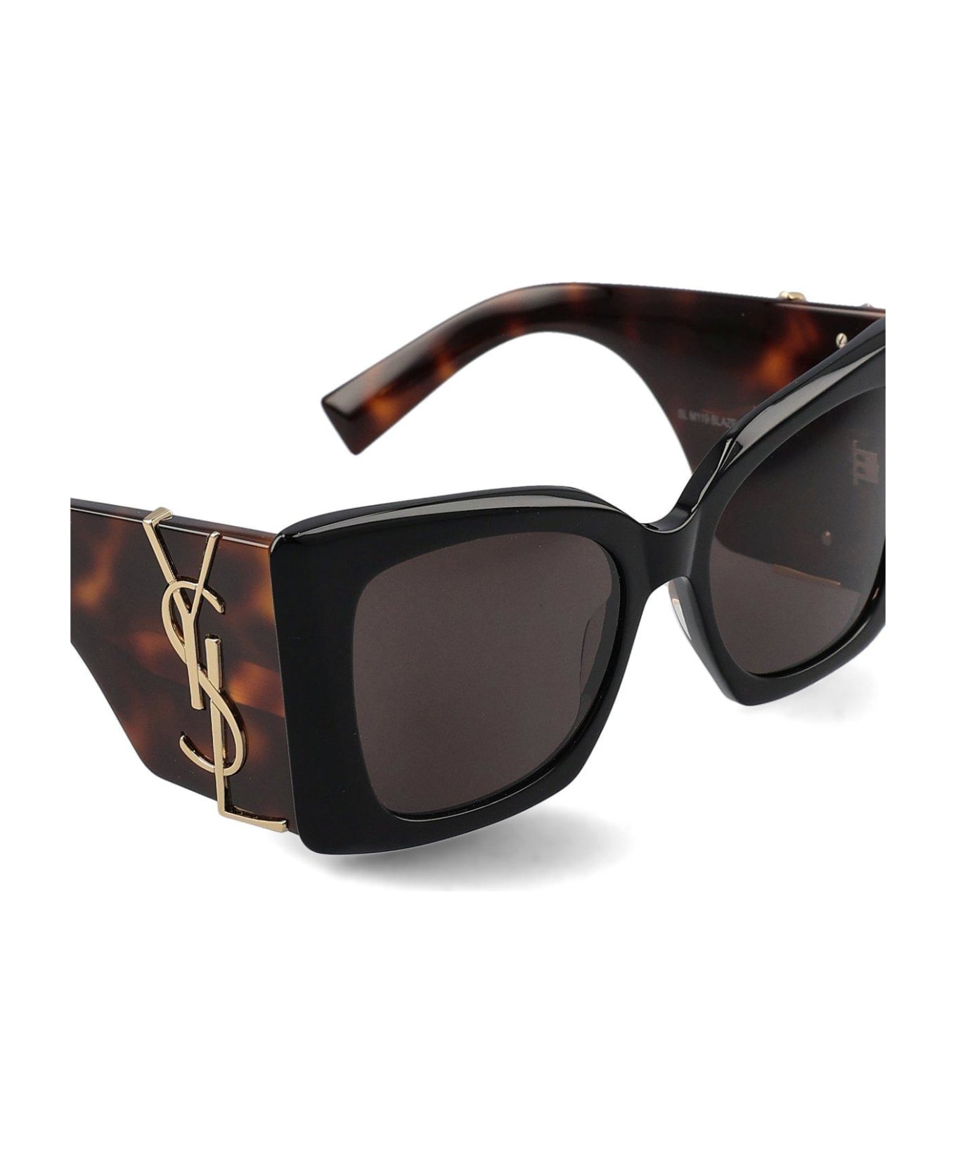Saint Laurent Eyewear Square Frame Sunglasses - Black Havana/brown サングラス
