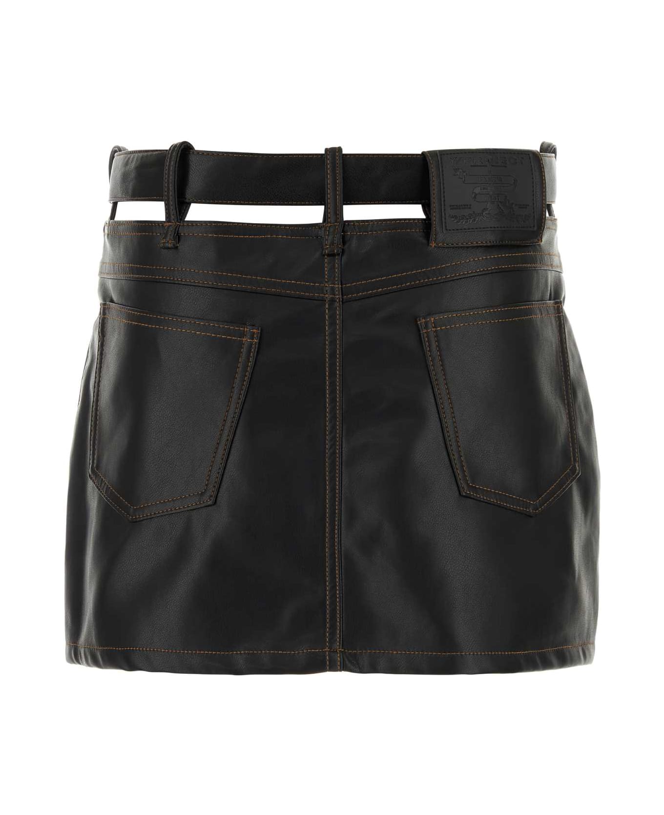 Y/Project Black Denim Mini Skirt - Black
