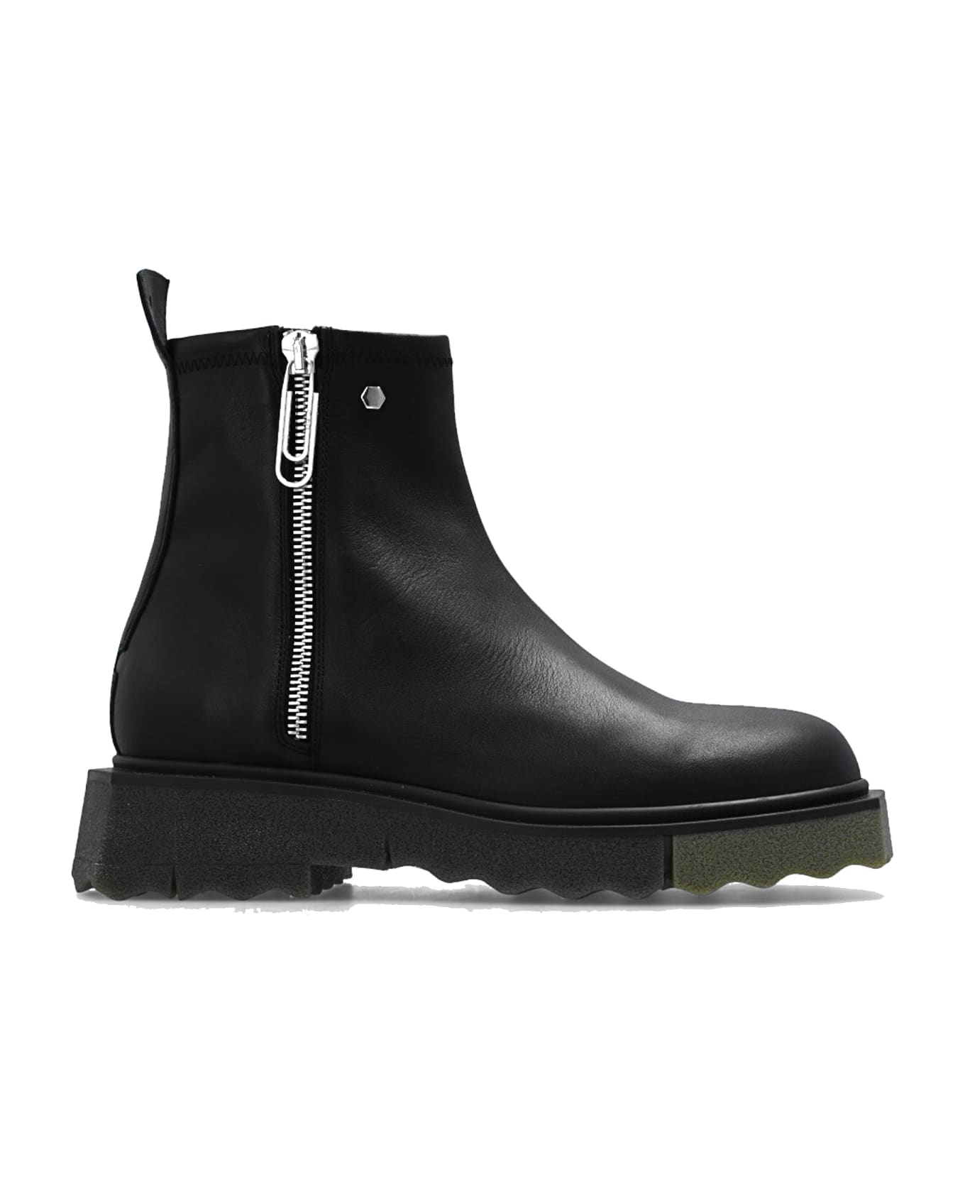 Off-White Ankle Leather Boots - Black ブーツ