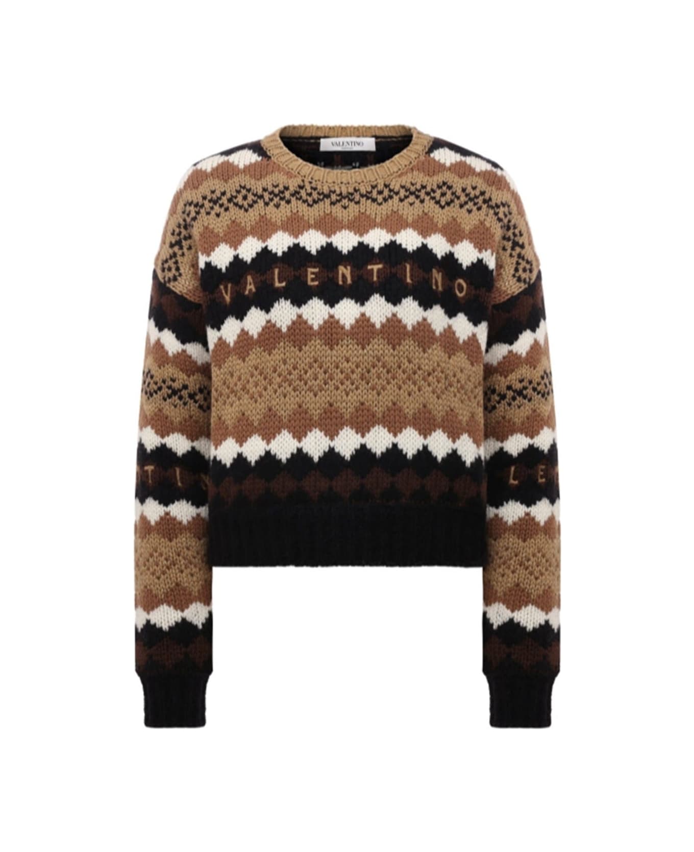 Valentino Logo Wool Sweater - Brown