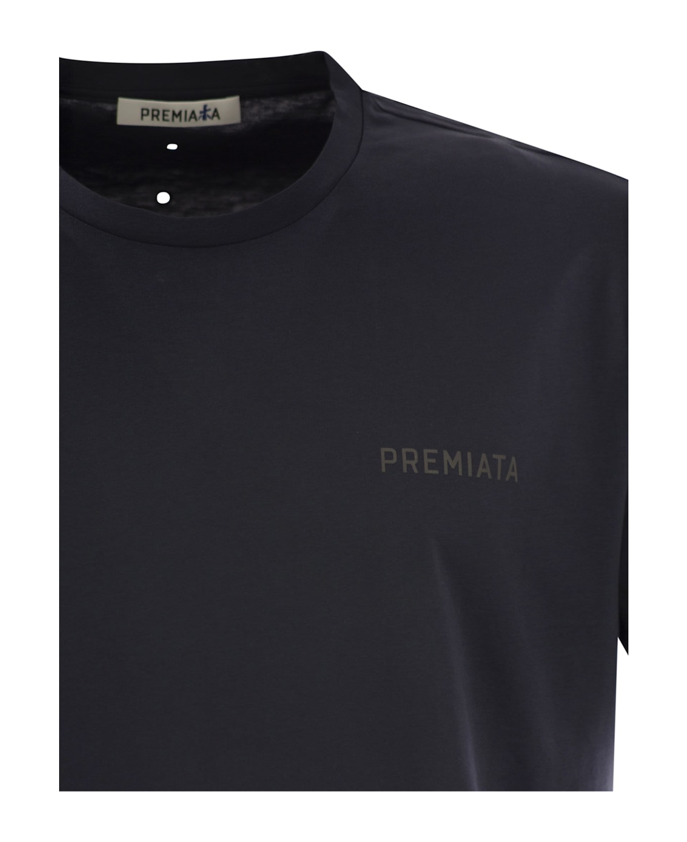 Tシャツ・カットソー PREMIATA SS25 Cotton jersey T-shirt (PA1019 BLACK) T-Shirt Premiata in cotone con logo PA1019-2501.BLK on The