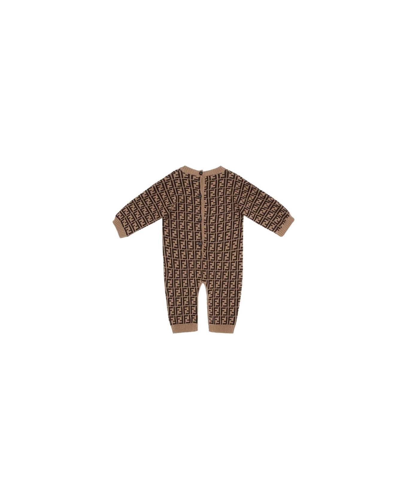 Fendi Jumpsuit With Logo - Brown ボディスーツ＆セットアップ