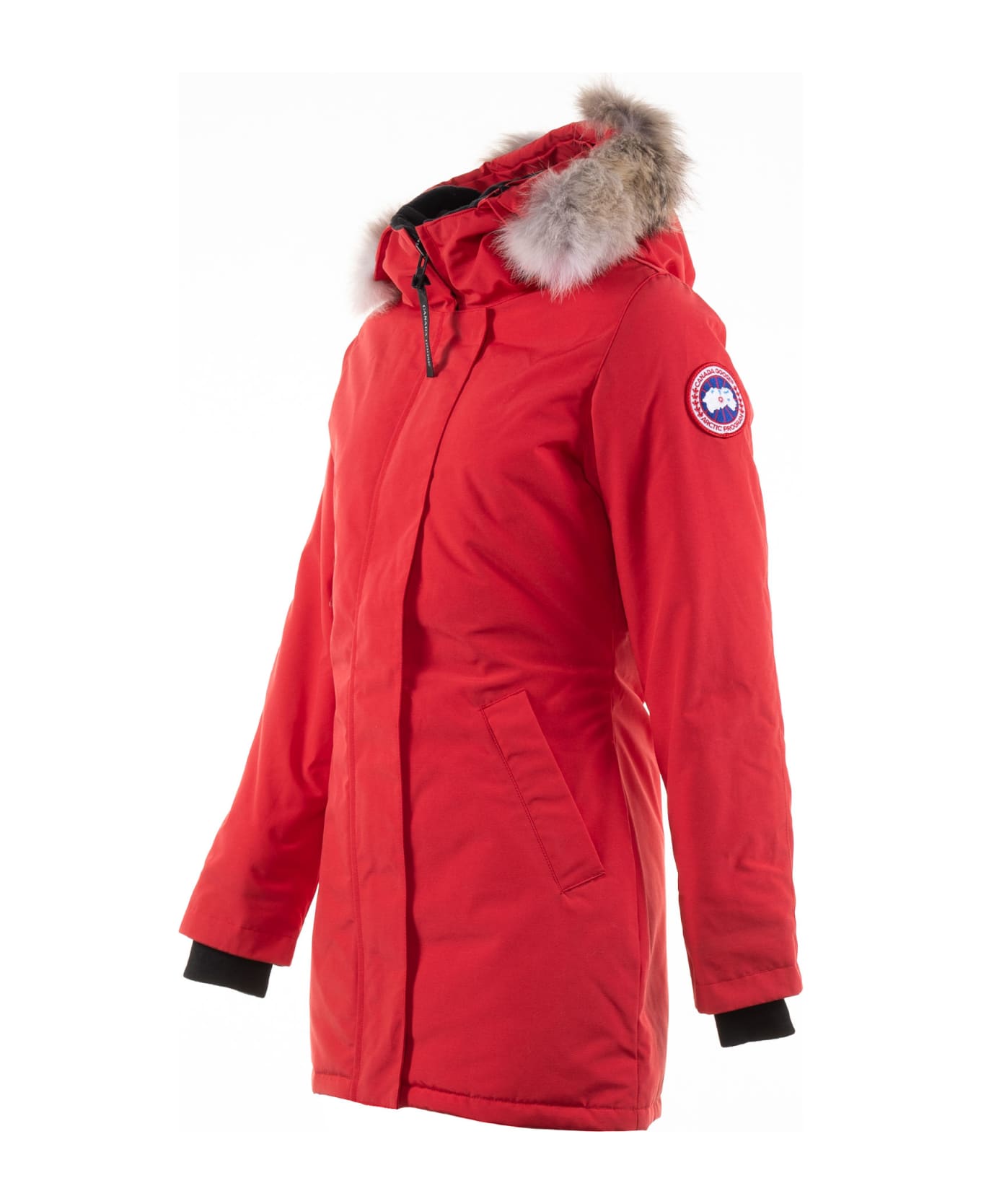 Canada Goose Parka With Logo On The Sleeve - RED
